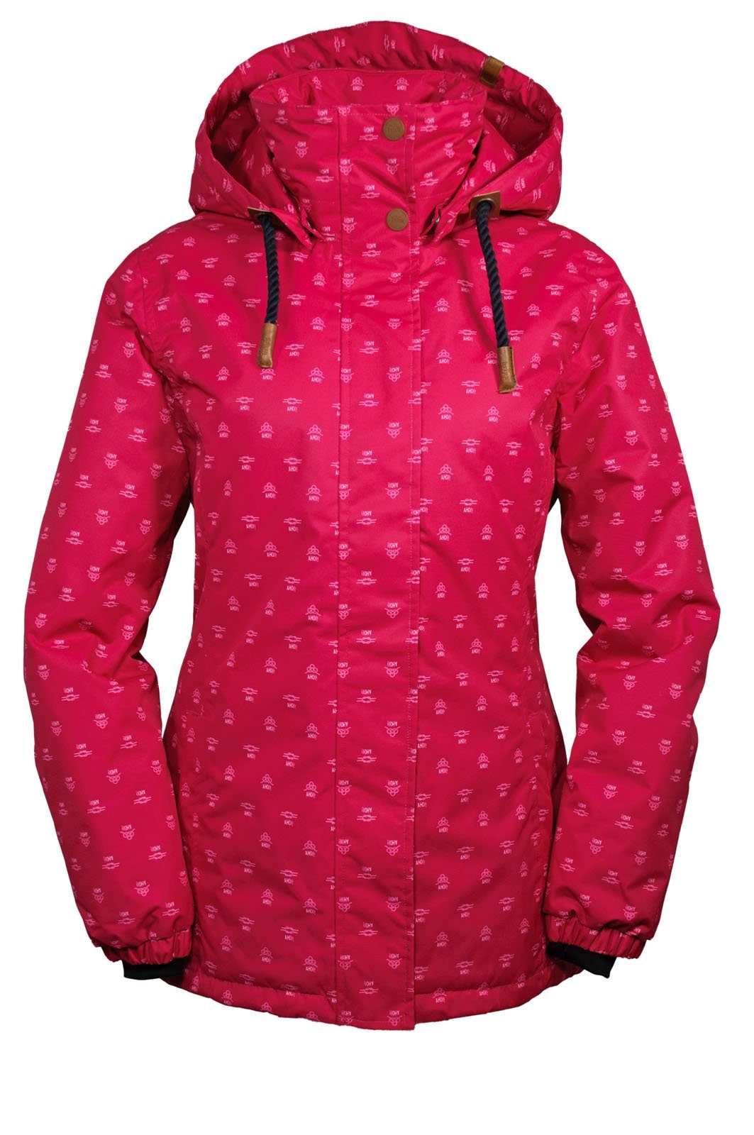 Brigg Winterjacke Damen Jacke Ylvi Ahoi- und Knoten Muster - Regenjacke wasserdicht berry | Jacken