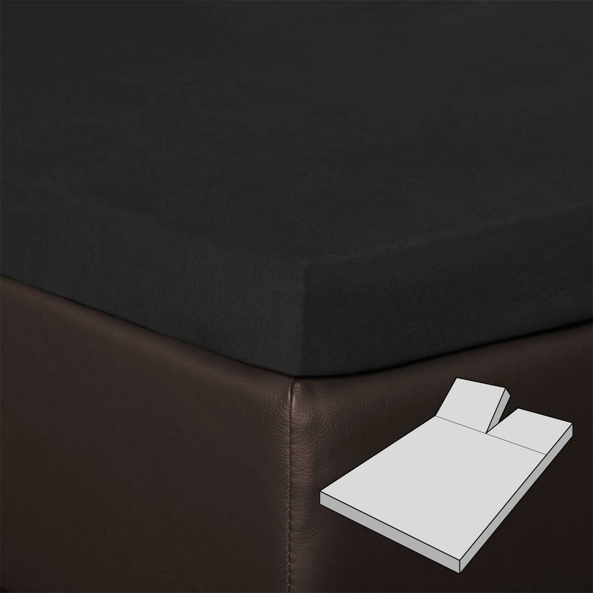 BETTWARENSHOP Натяжні простирадла Multi-Stretch Split-Topper, Jersey, Gummizug: Rundumgummi, (1 Stück), für Matratzentopper mit Einschnitt