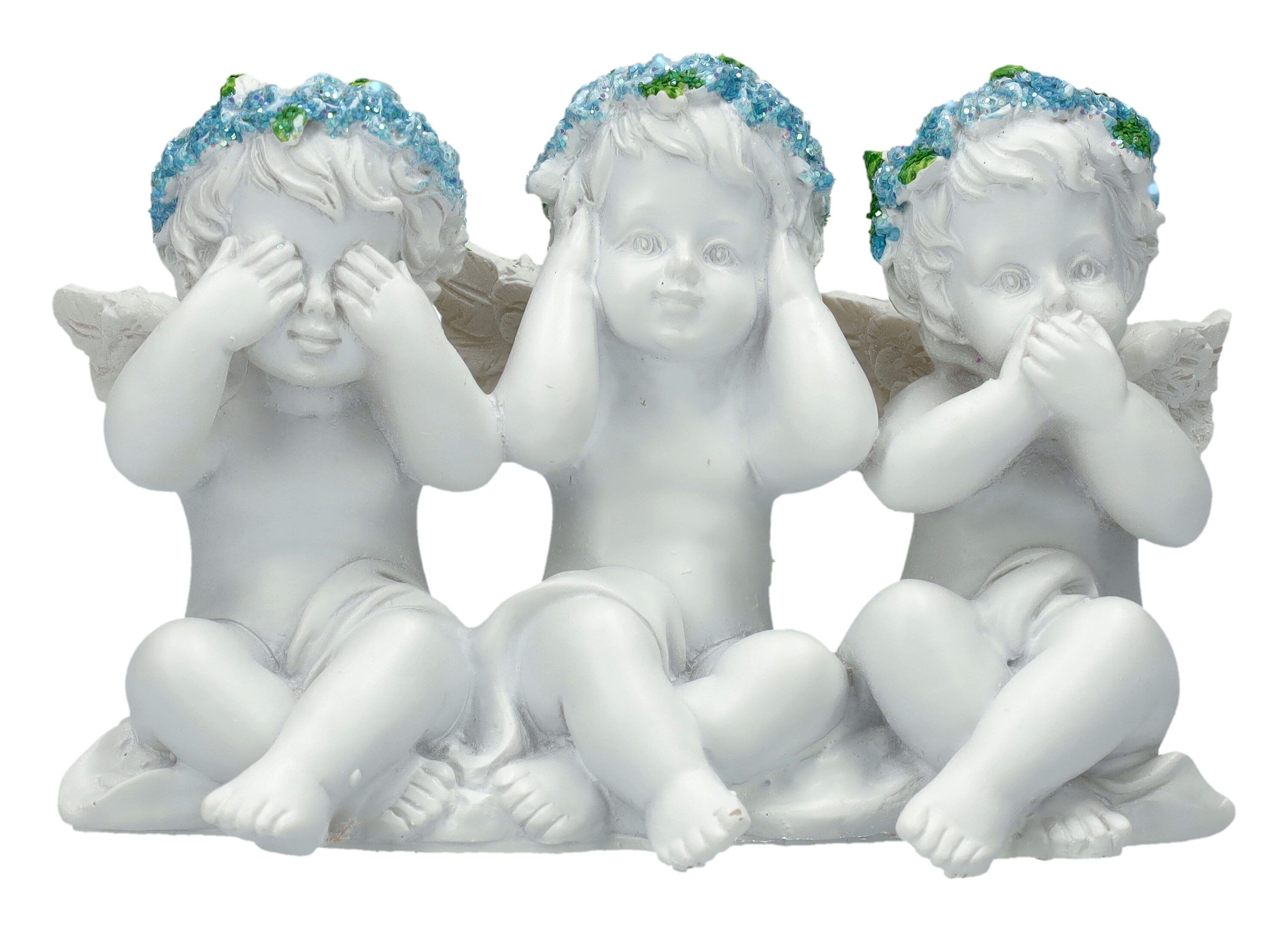Figuren Shop GmbH Dekofigur Engel Figur Set – Drei Putten Statue „Nichts Böses“ Dekofigur 6.5 cm