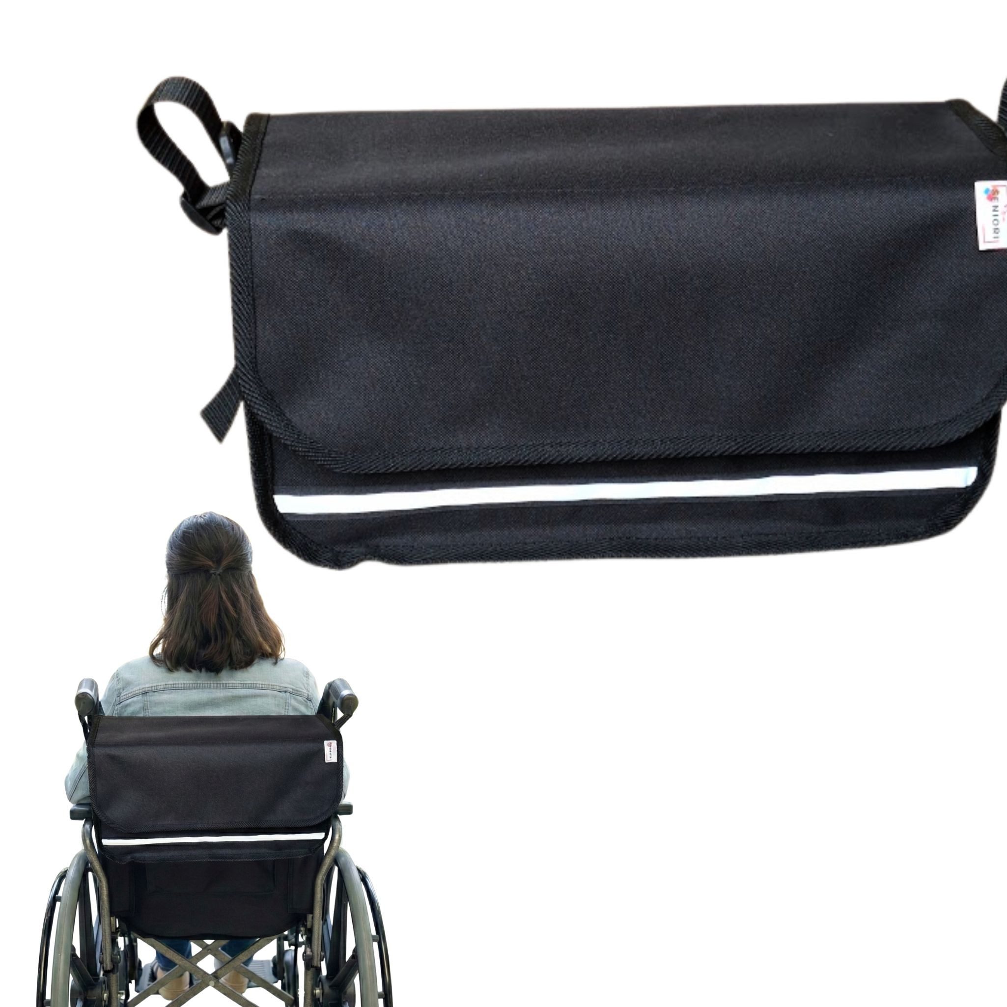 Seniori Aufbewahrungstasche SENIORI Rollator / Rollstuhl Tasche Rollatortasche Rollstuhltasche, 2M. Schwarz - Mini