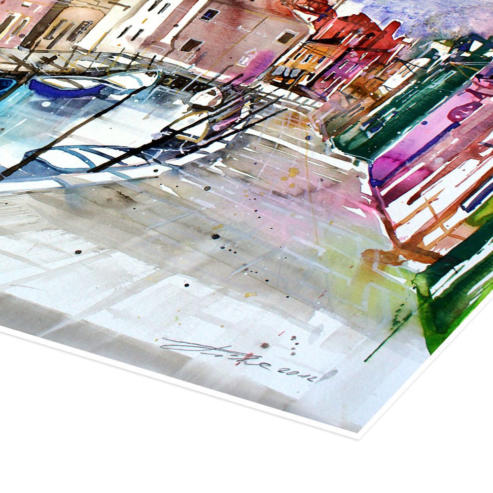 Posterlounge Wandbild Burano, bunte Insel in Venedig, Johann Pickl, erhältlich als Poster, Leinwandbild, Wandsticker oder Acrylglasbild