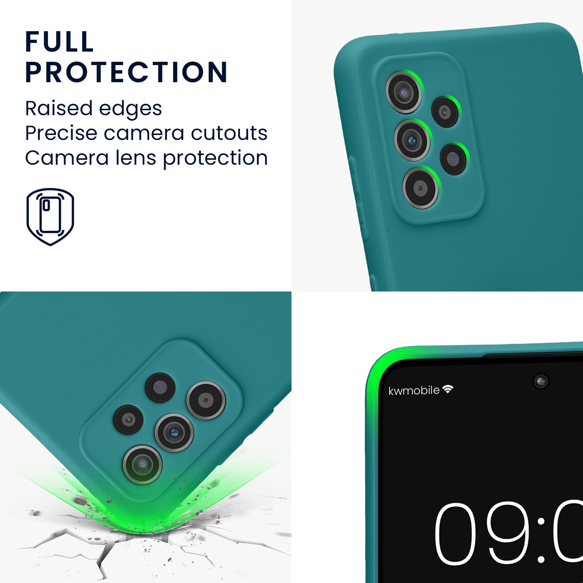 kwmobile Smartphone-Hülle Handyhülle für Samsung Galaxy A52 / A52 5G / A52s 5G Hülle, Weiches Handy Silikon Case - Schutzhülle Cover
