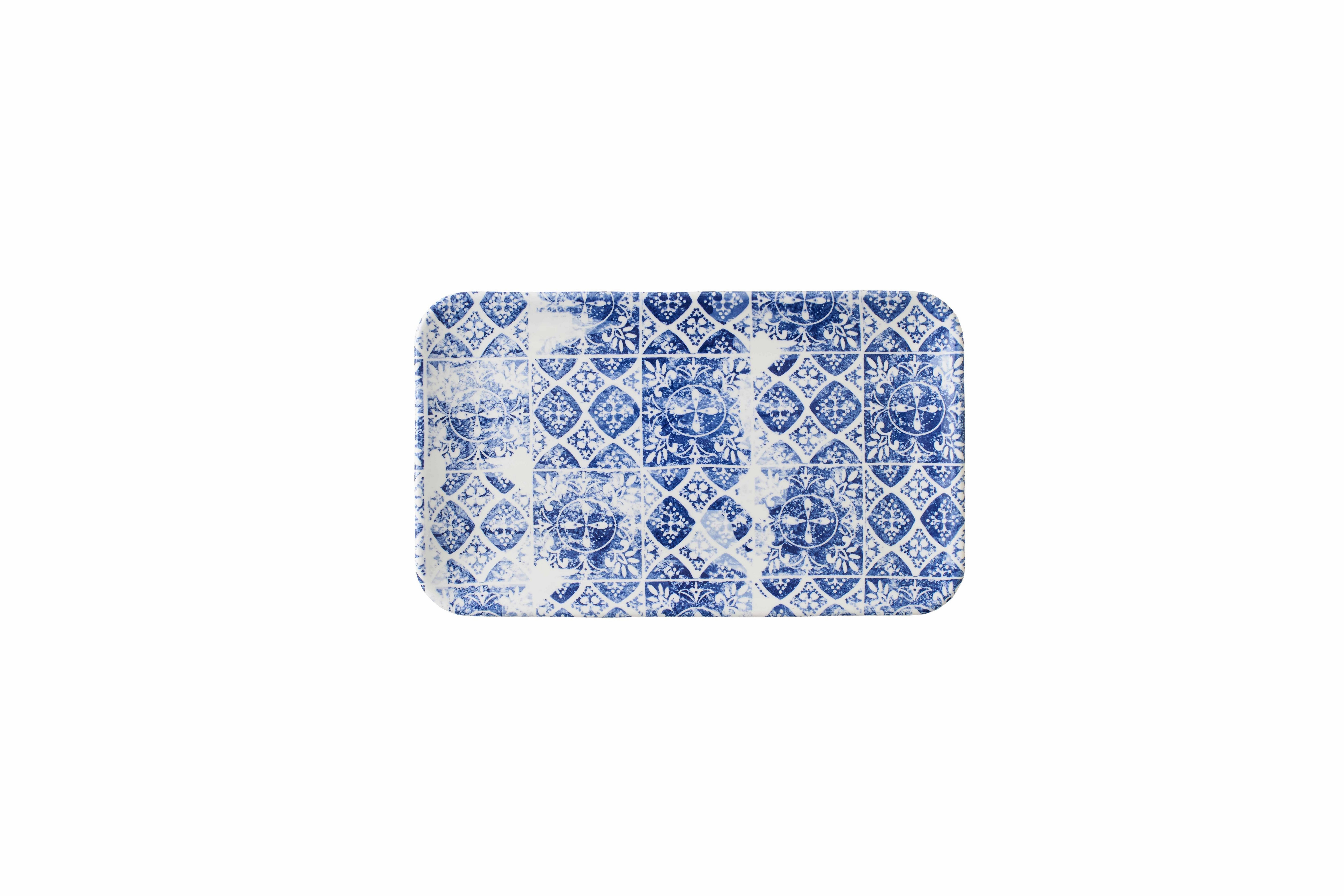 Porzellan Servierplatte Oblong Feinstes Platte Rechteckige 27x16cm, 6 Blau, Dudson Dudson Stück,