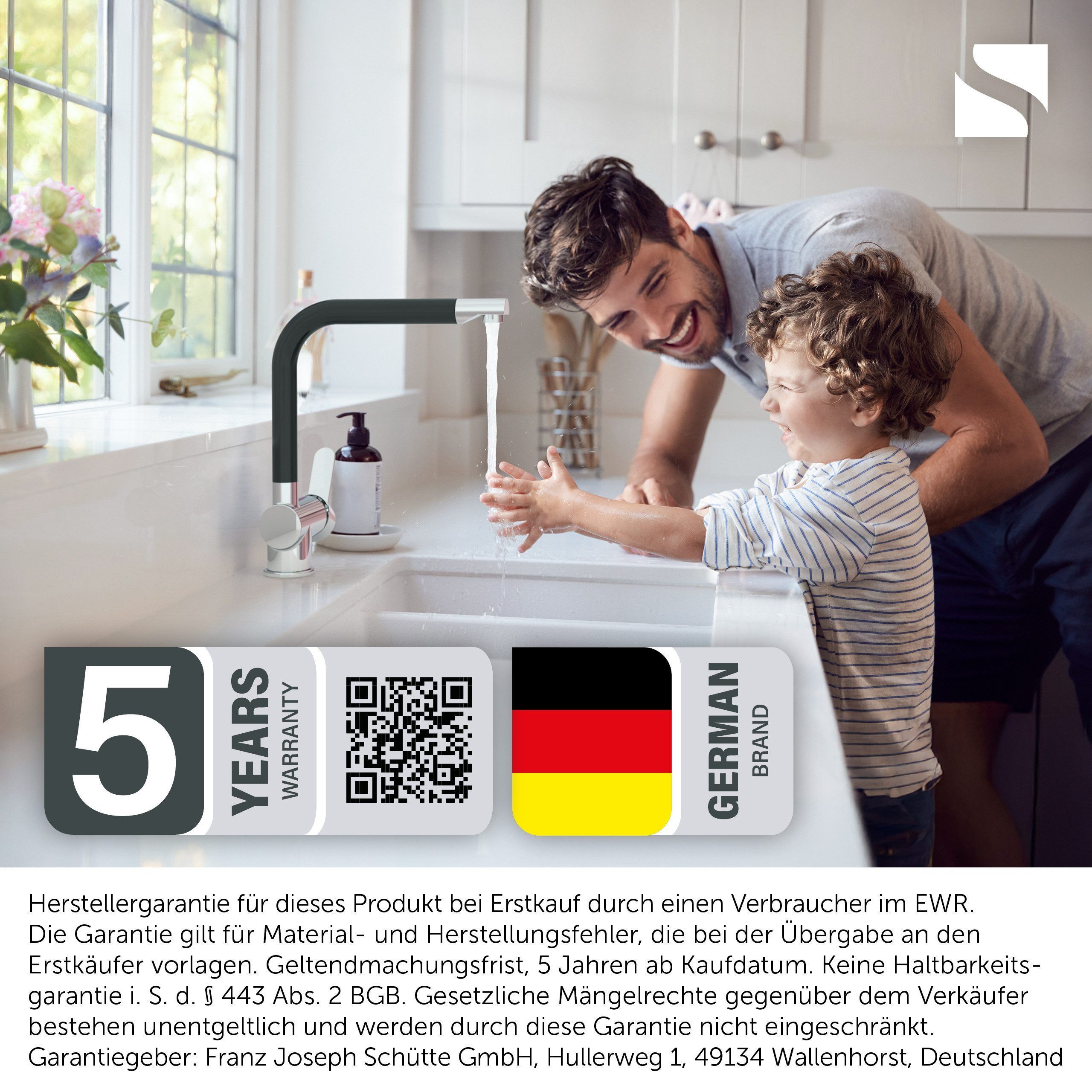 Schütte Spültischarmatur CORNWALL Küchenarmatur, rund, Cold-Start, 360° schwenkbar, Marken-Mischdüse – Bild 3 von 5
