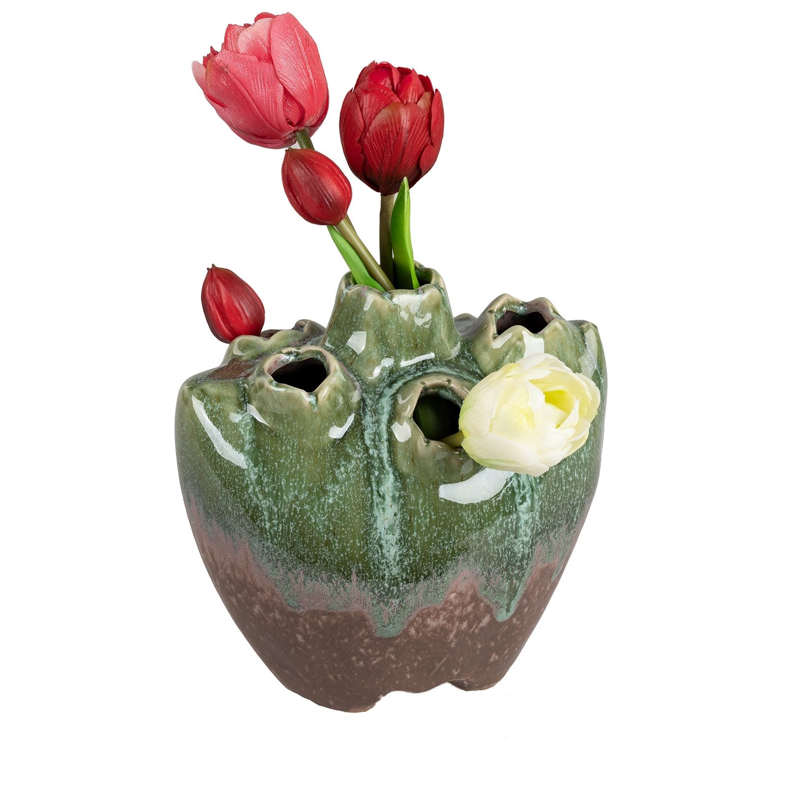 formano Dekovase Lochvase für Tulpen Keramik (Stück, 1 St., 1 Vase), Tulpenvase Lochvase