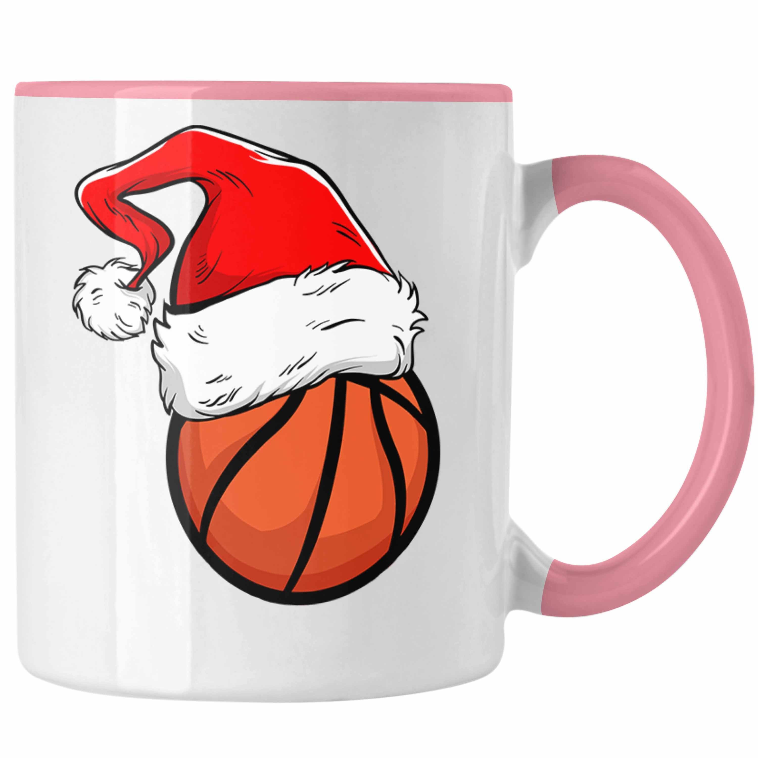 Trendation Tasse Trendation - Basketball Weihnachten Tasse Geschenk Basketballspieler Geschenkidee Rosa