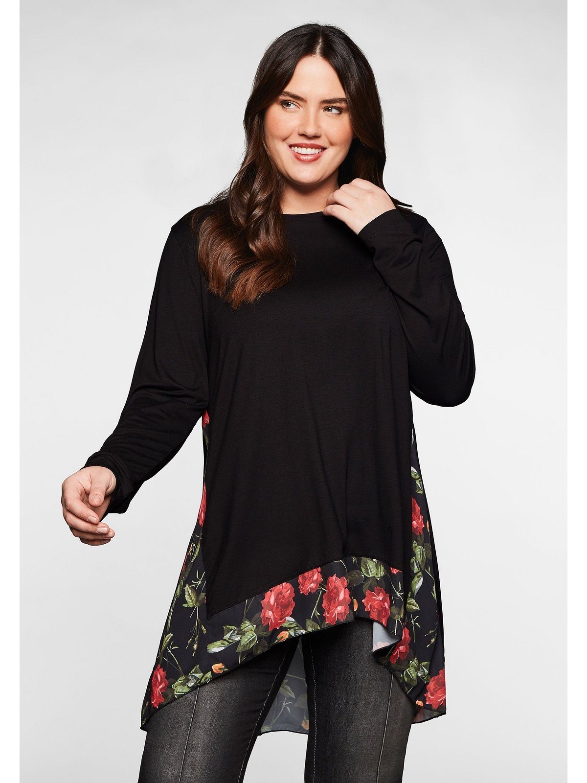 sheego by Joe Browns Longshirt Große Einsätzen Größen bedruckten floral mit