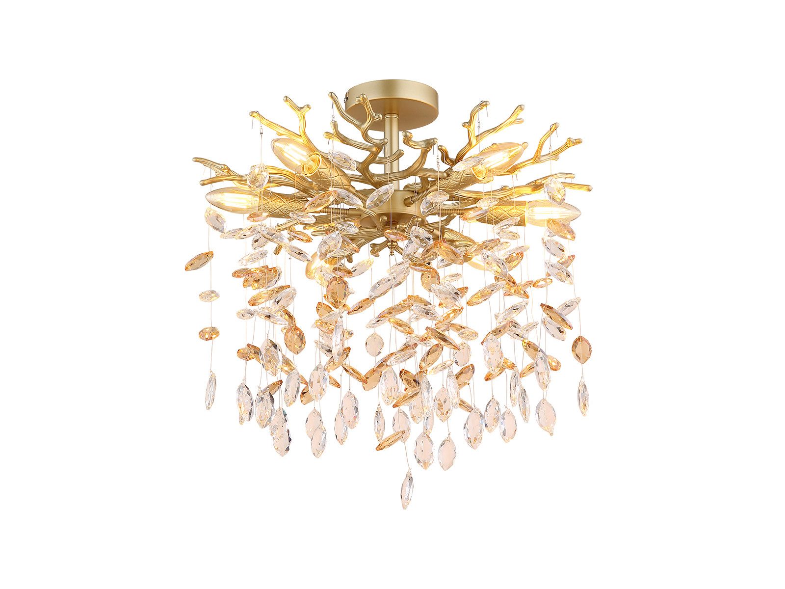 GLOBO LIGHTING LED Deckenleuchte mit Kristall 2-farbig Ø 50cm, Dimmfunktion günstig online kaufen