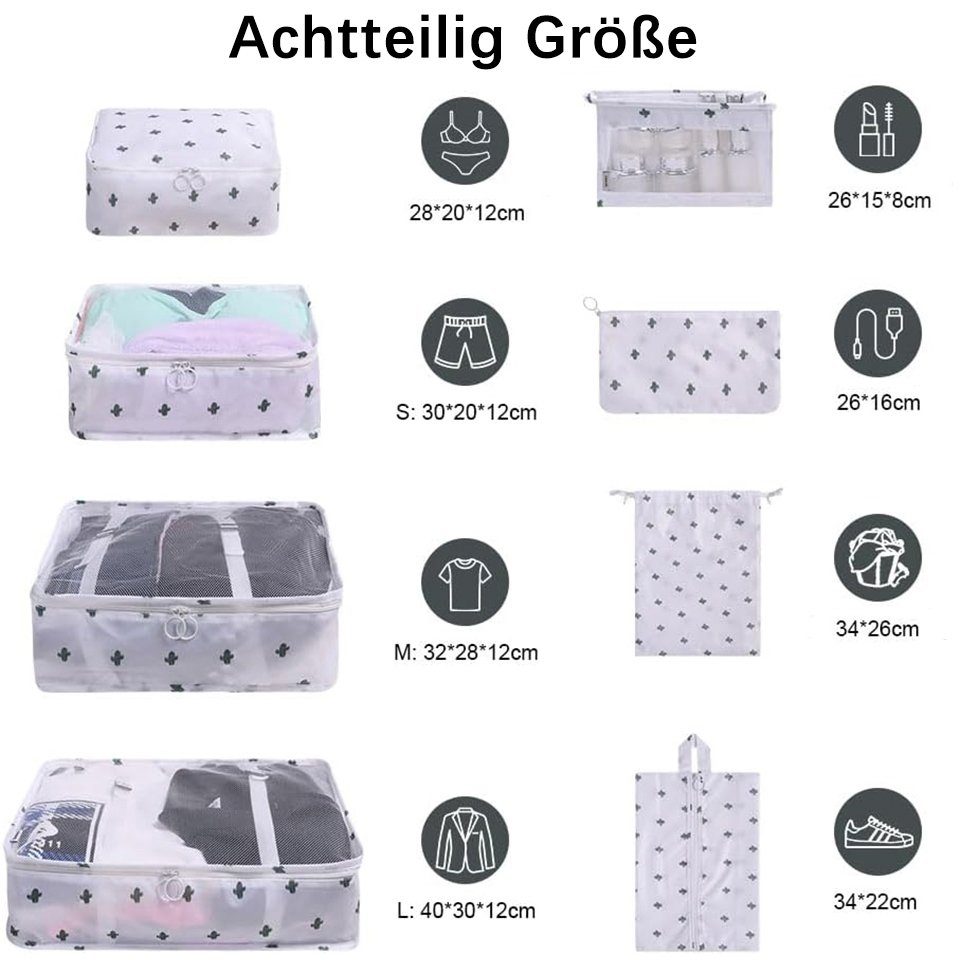 Coonoor Kofferorganizer 8 Teilige Packing Cubes Kleidertaschen Koffer Organ günstig online kaufen