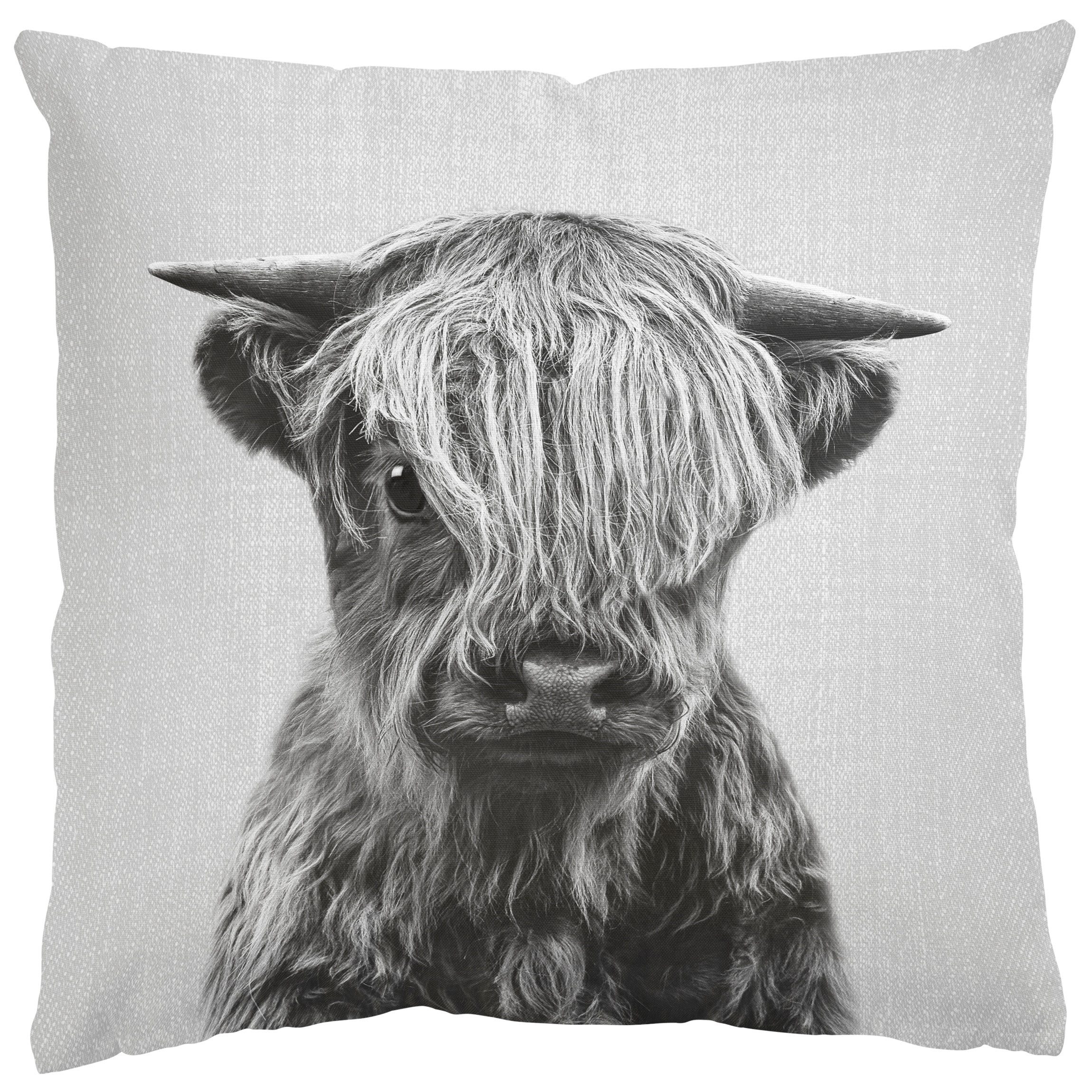 Bilderdepot24 Dekokissen drinnen / draußen Kissenhülle schwarz weiss Tiere Motiv, Bezug mit / ohne Füllung Zierkissen Outdoor Sofa Bett