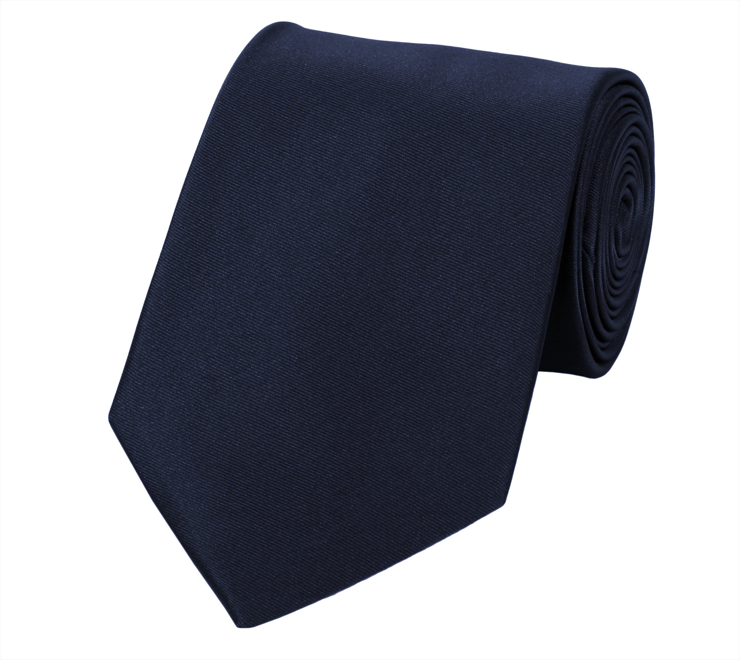 Fabio Farini Krawatte Schwarze Herren Krawatten - dunkle Schlips in 8cm Breite (ohne Box, Unifarben) Breit (8cm), Schwarzblau