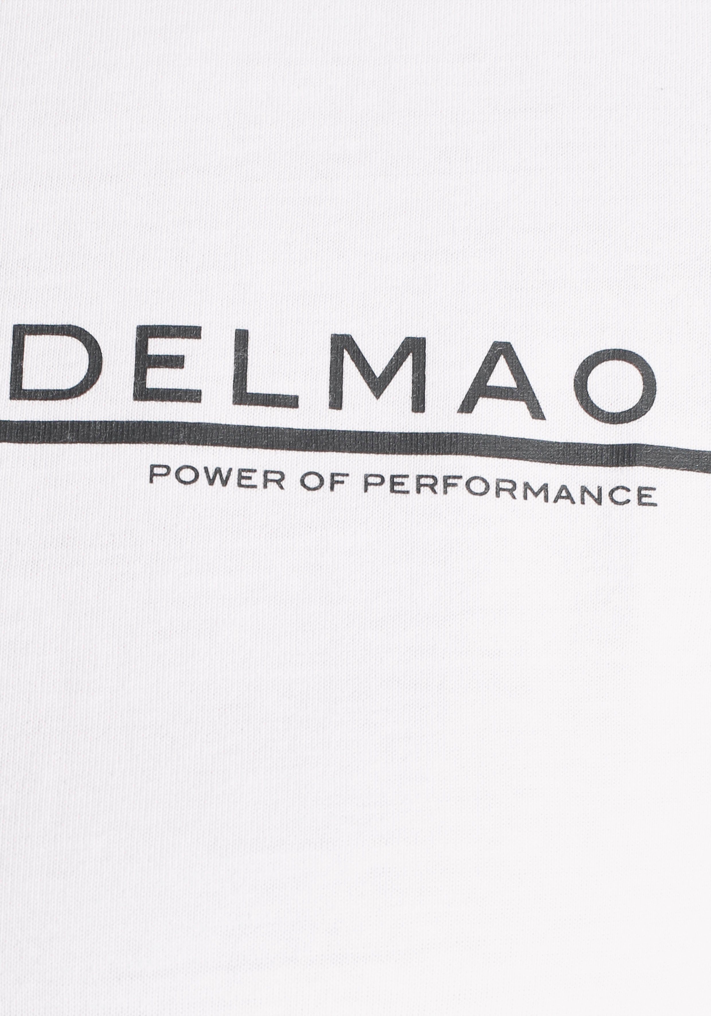 DELMAO MARKE! modischem NEUE Brustprint - mit T-Shirt weiss
