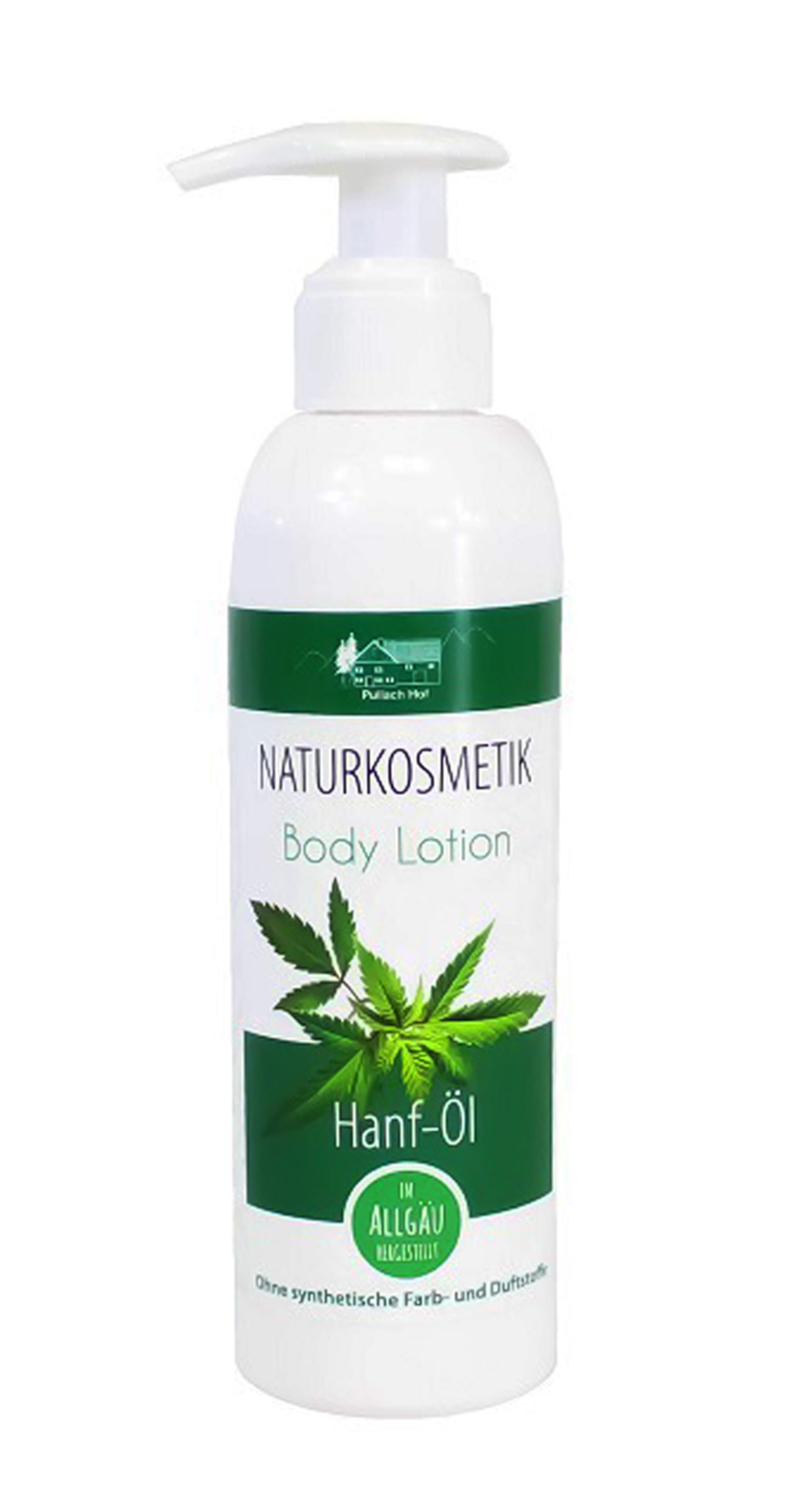 vom Pullach Hof Bodylotion HANFÖL Body Lotion 200ml Naturkosmetik Hautcreme Hautpflege 72, Feuchtigkeitspflege Creme Cannabis Hanf Öl Gel Balsam