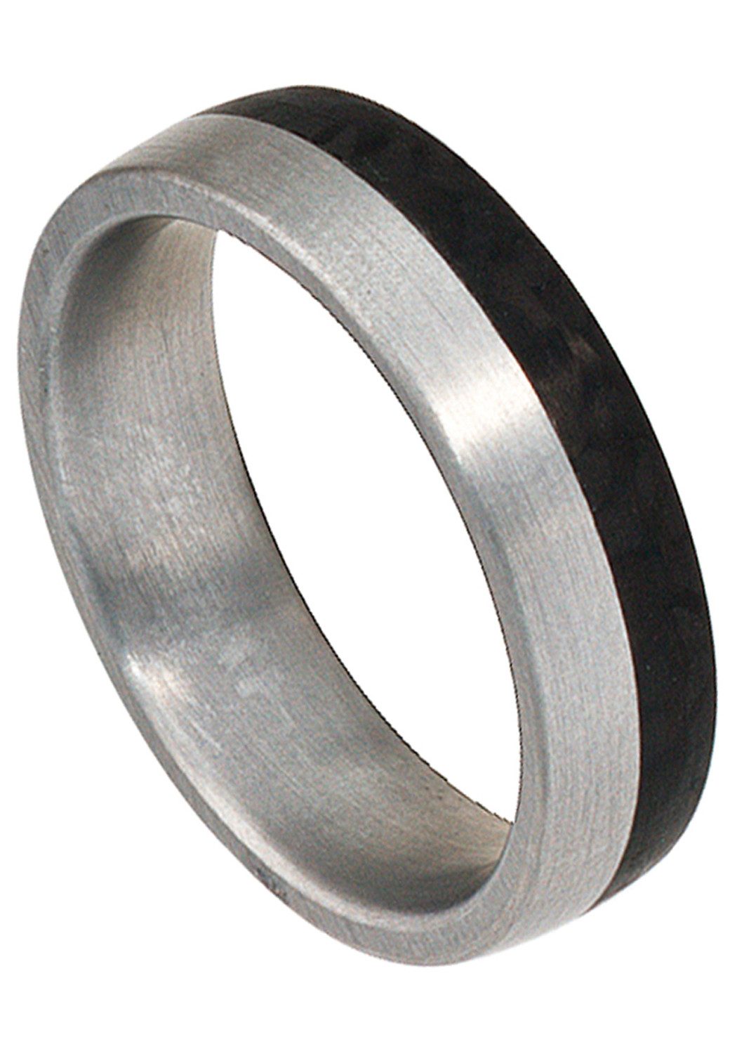 JOBO Partnerring Herrenring, Edelstahl mit Carbon günstig online kaufen