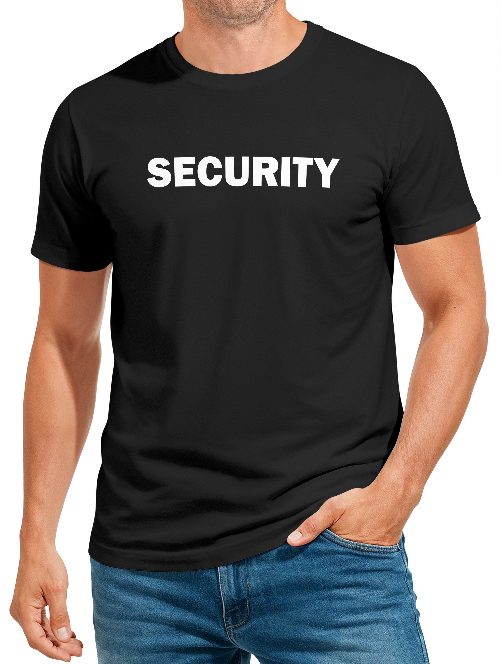 MoonWorks Print-Shirt Herren T-Shirt Security Fasching Karneval Lsst Minute Verkleidung mit Print