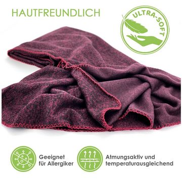 Wohndecke Strick Kuscheldecke Super Soft Fleece Sofadecke, heimtexland, Premium Qualität I meliert I 150x200 I