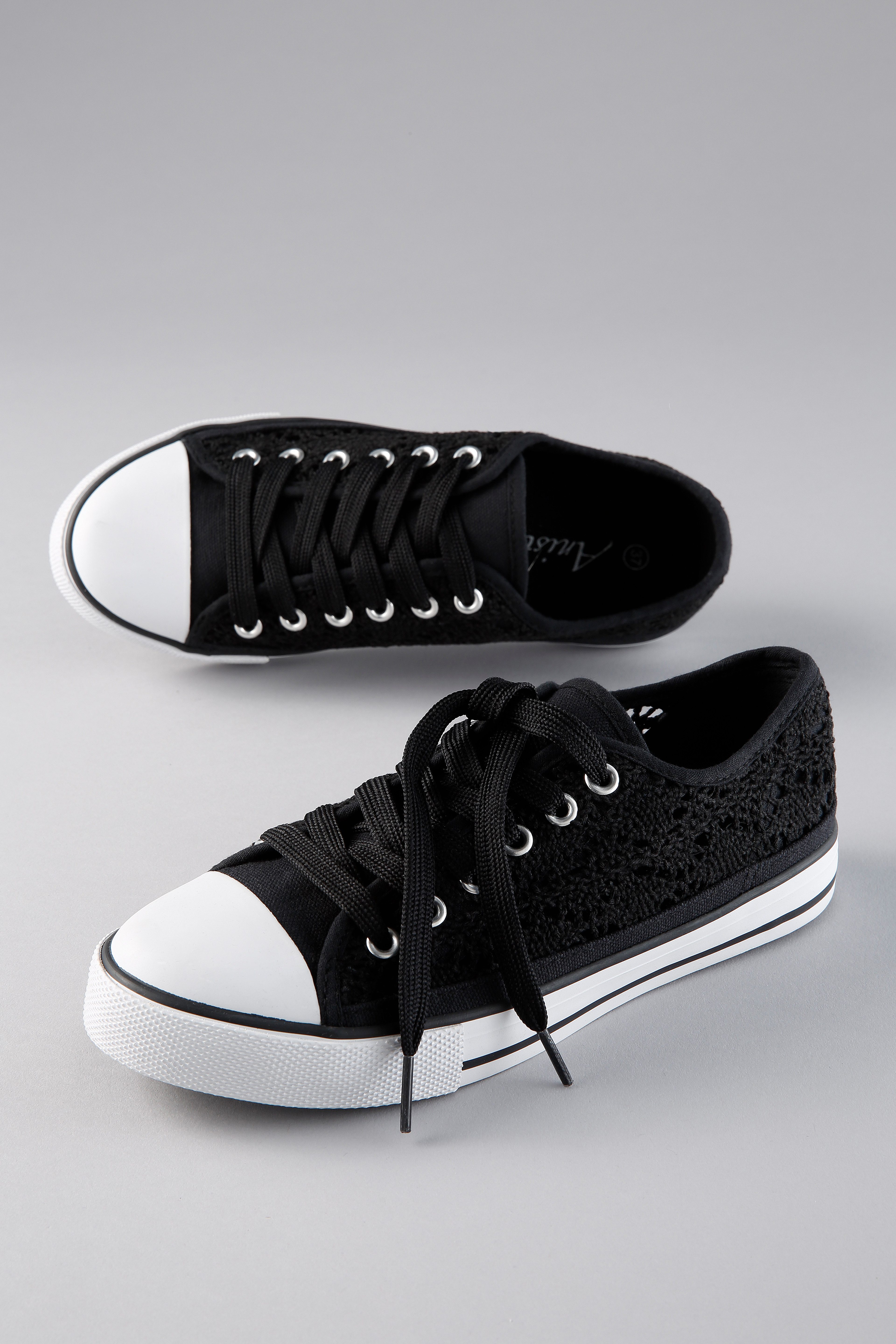 Aniston SHOES Sneaker Schnürschuh, Freizeitschuh in Häkeloptik - NEUE KOLLE günstig online kaufen