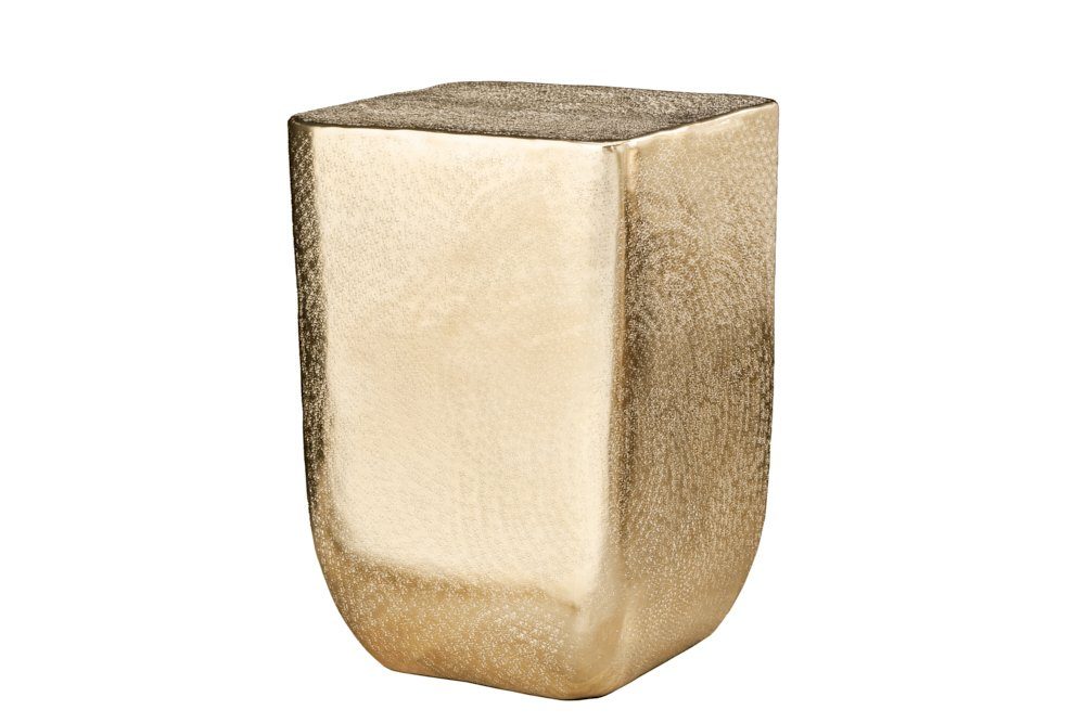 riess-ambiente Beistelltisch UNIT 45cm gold (Einzelartikel, 1-St), Wohnzimmer · Metall-Aluminium · eckig · Handmade · Hammerschlag Design