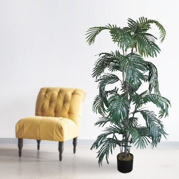 Kunstpalme Palme Palmfarn Kunstpflanze Kunstbaum Künstliche Pflanze 160 cm, Decovego