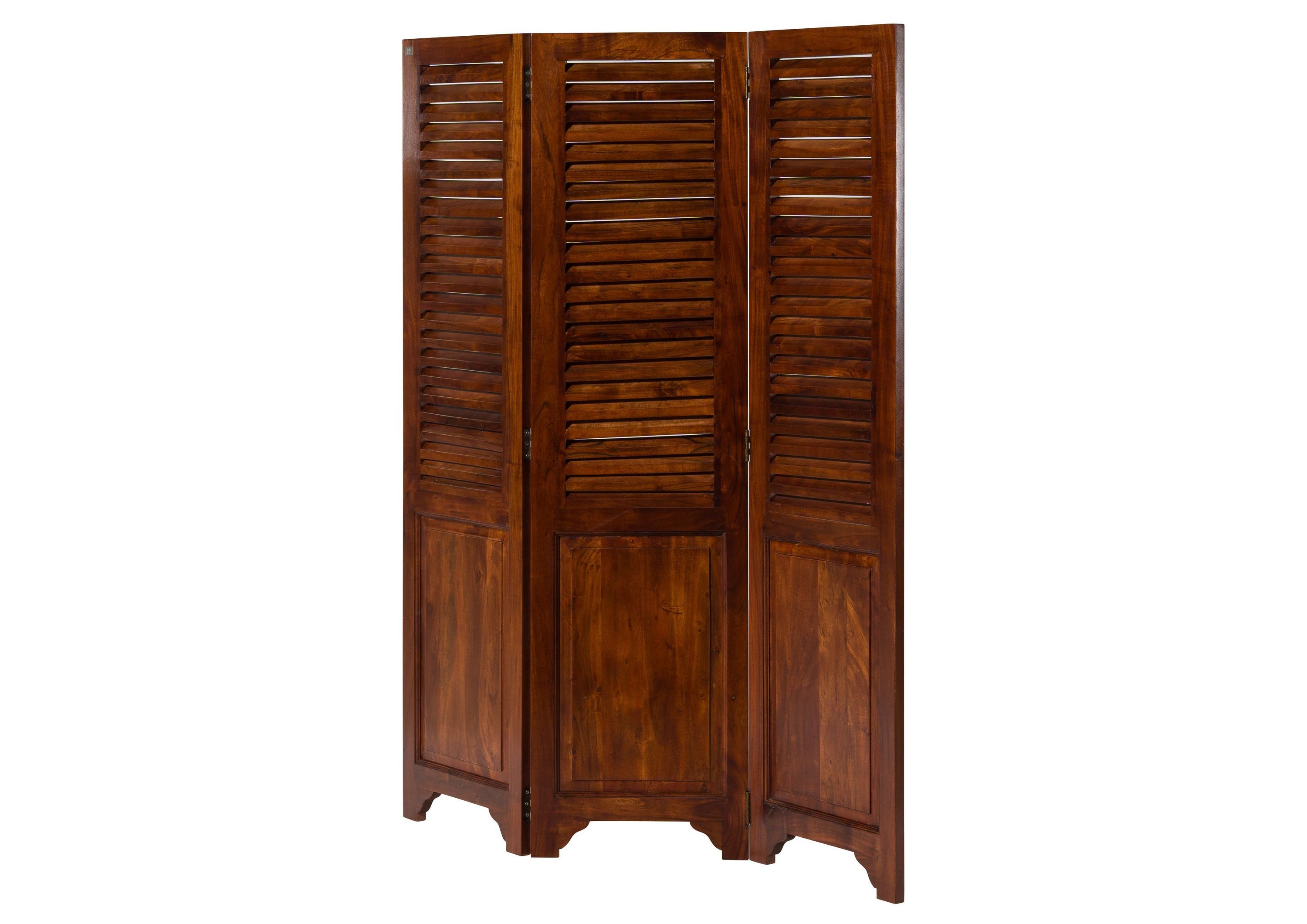 Massivmoebel24 Raumteiler OXFORD, 1-tlg., Trennwand Akazie 141x3x175 nougat lackiert OXFORD #520