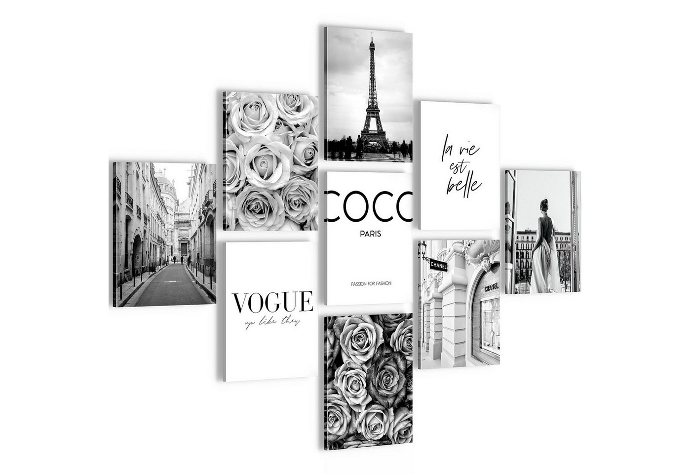 Novart Wandbild Coco AUFHÄNGFERTIG Fashion Mädchen Teenager 9 Moderne Bilder N025191a, 20 x 25 cm - 9 Bilder