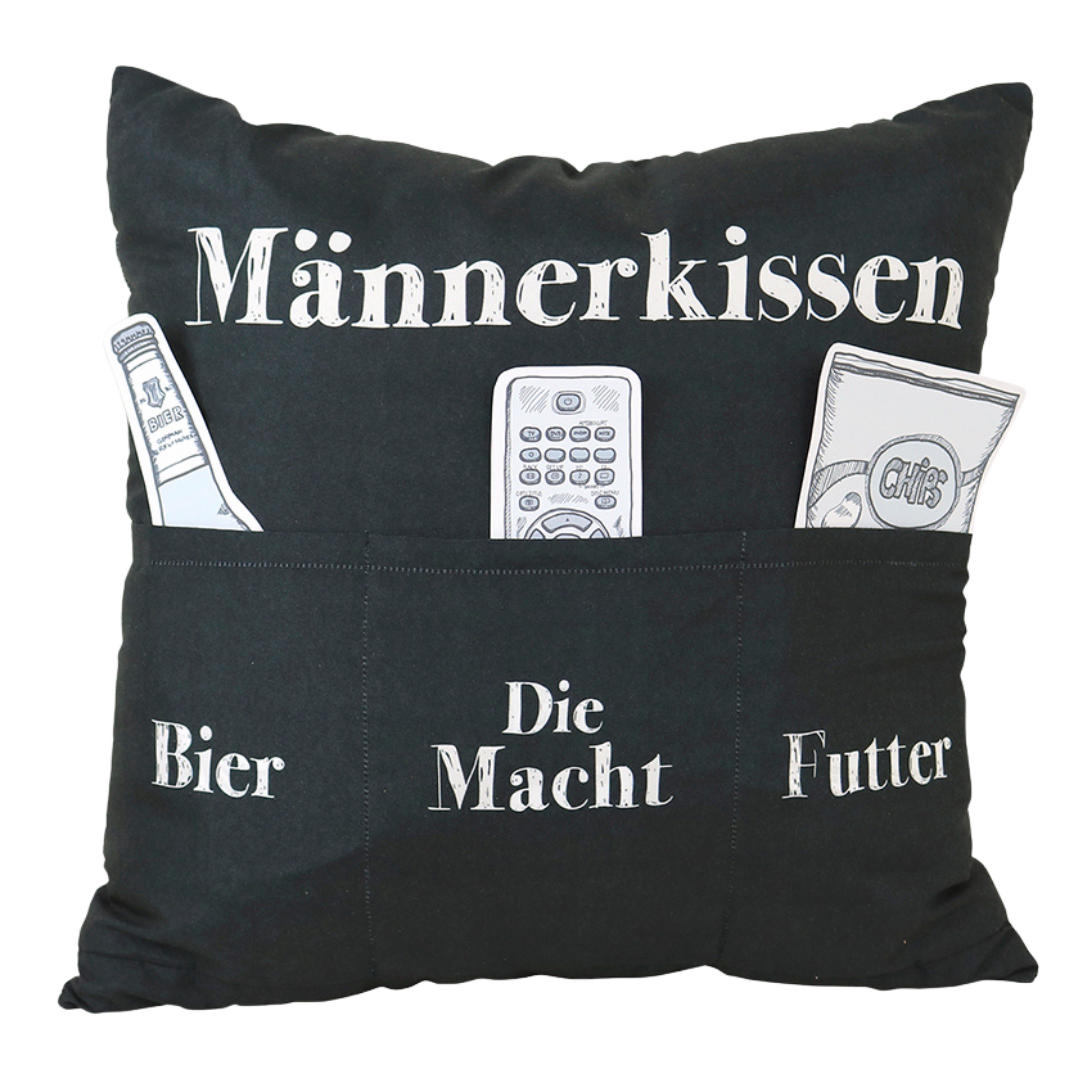 HERGO Creation Декоративные подушки Sofahelden "Männerkissen", Lustiges Design, 3 Taschen zum befüllen