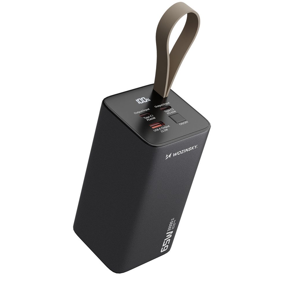 Wozinsky Wozinsky K65+ Powerbank 30000mAh 65W USB-C USB-A Grau Powerbank