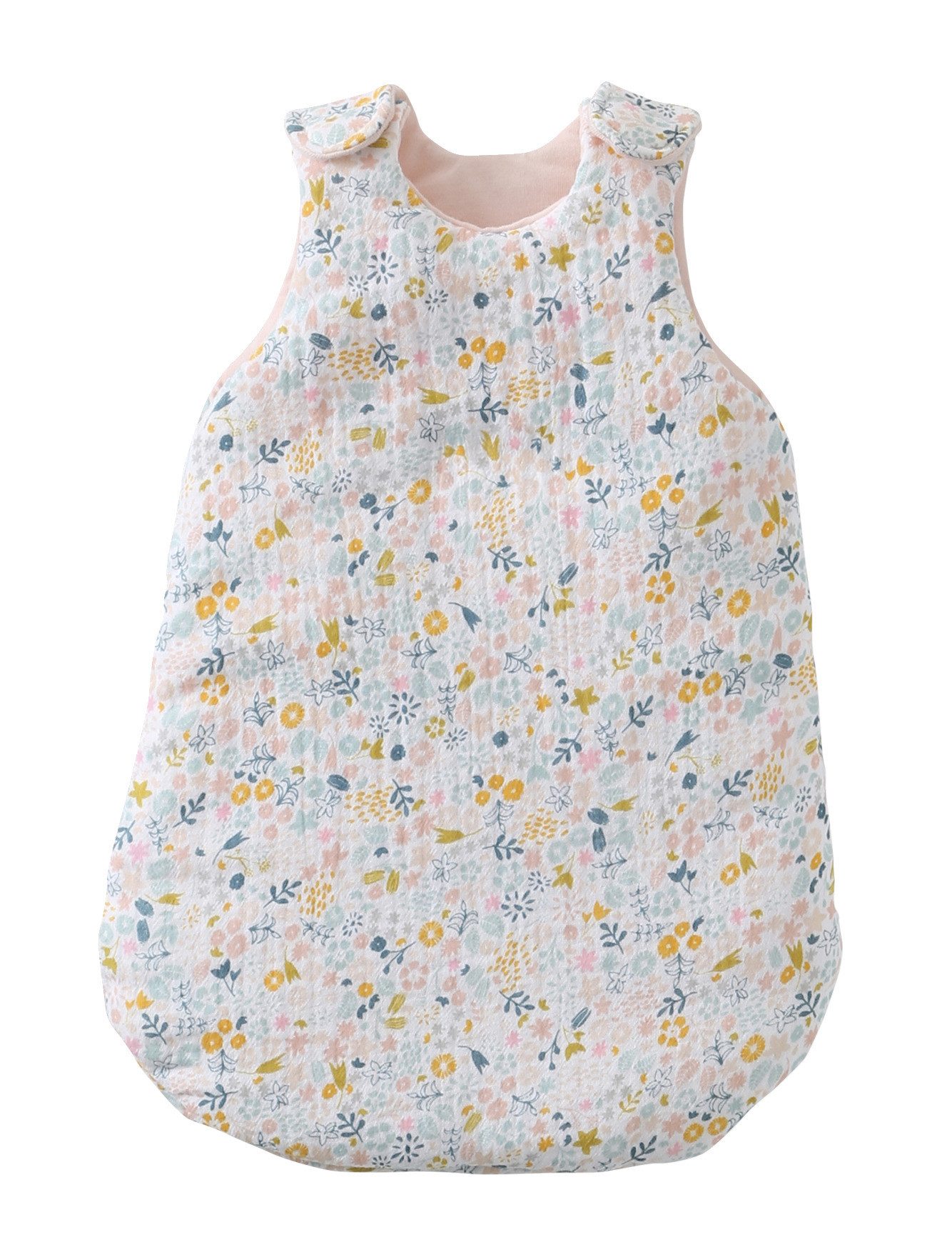 vertbaudet Puppen Accessoires-Set Puppen-Schlafsack aus Baumwoll-Musselin, aus Baumwoll-Musselin VINTAGE BLUMEN