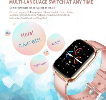 MicLee Smartwatch (1,69 Zoll, Andriod iOS), Armband EKG PPG Blutdruck Monitor Farbbildschirm Uhr Wasserdicht IP67