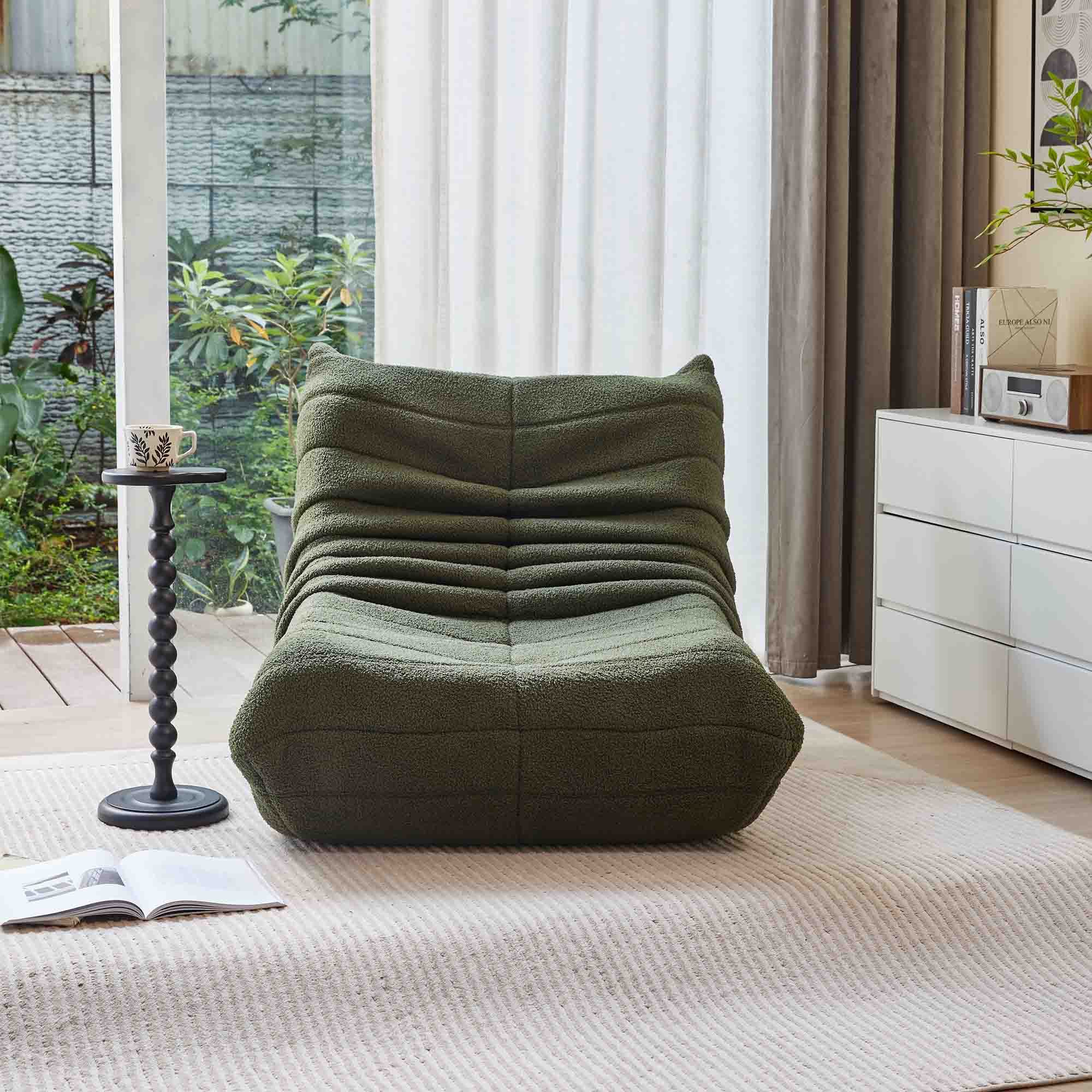 OKWISH Sitzsack Einzelsofa, Wohnzimmer Sofa, Loungesofa, Kindersofa, Küchensofa (Teddyfleece+Schaumstoff mit hoher Dichte, 1 St., Interne rahmenlose Struktur), Produkt als komprimierte Verpackung