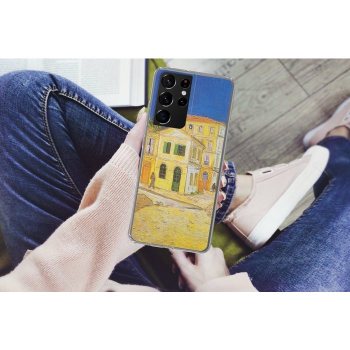 MuchoWow Handyhülle Das gelbe Haus - Vincent van Gogh Phone Case Handyhülle Samsung Galaxy S21 Ultra Silikon Schutzhülle