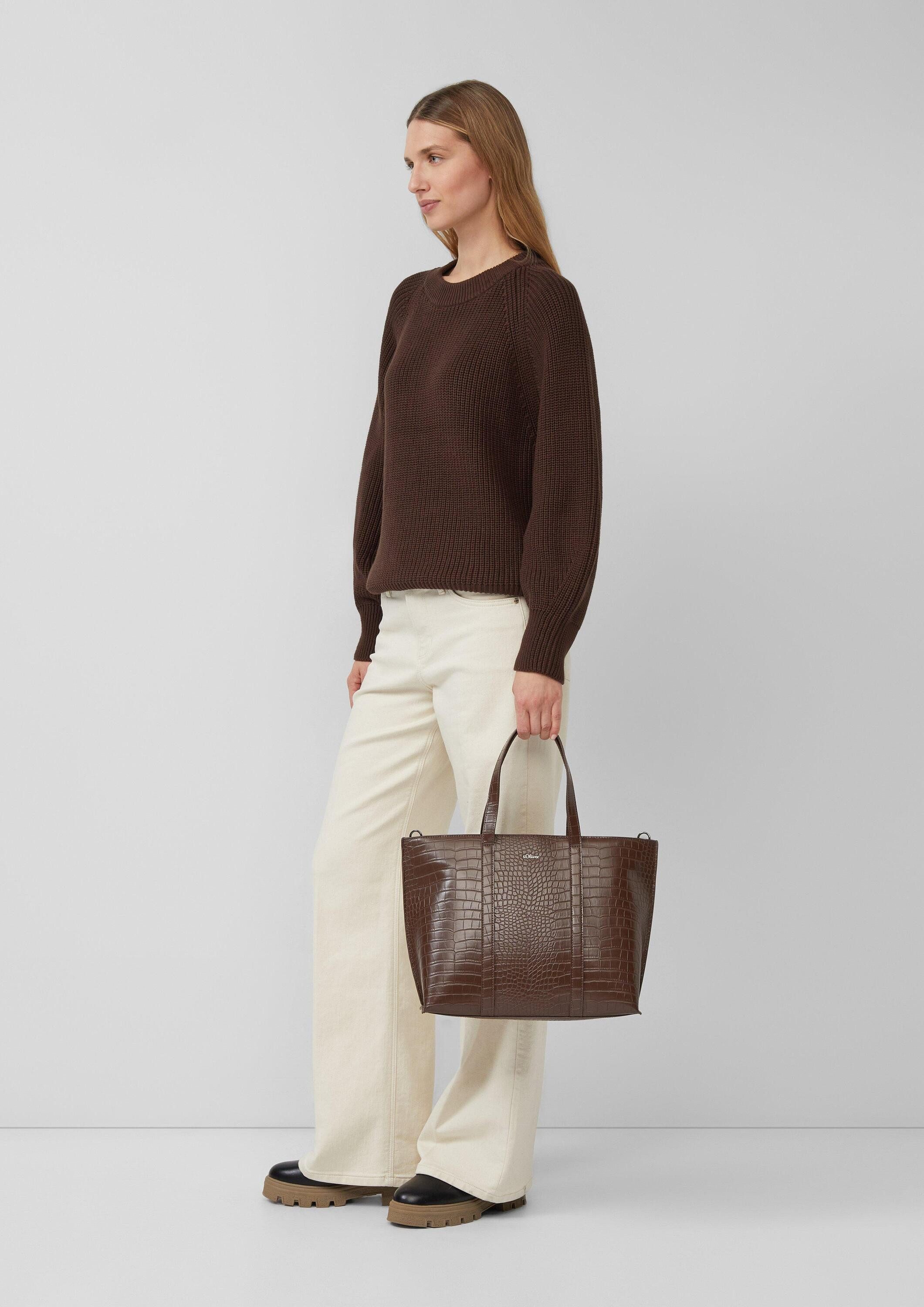 s.Oliver Handtasche Tasche, Geräumiger Shopper aus Lederimitat in Kroko-Opt günstig online kaufen