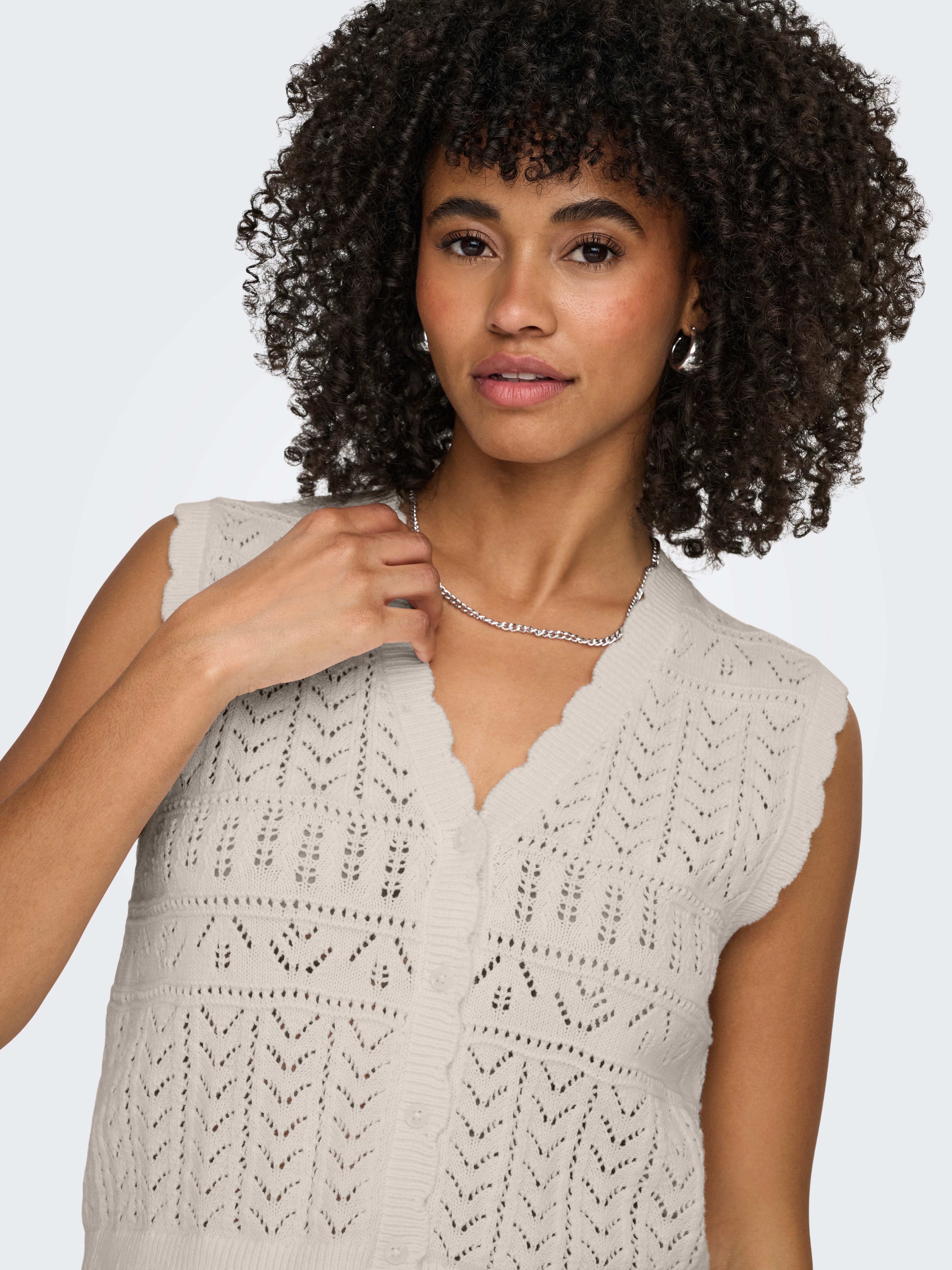 ONLY Strickjacke ONLIRINA V-NECK BUTTON VEST KNT NOOS Baumwollmischung