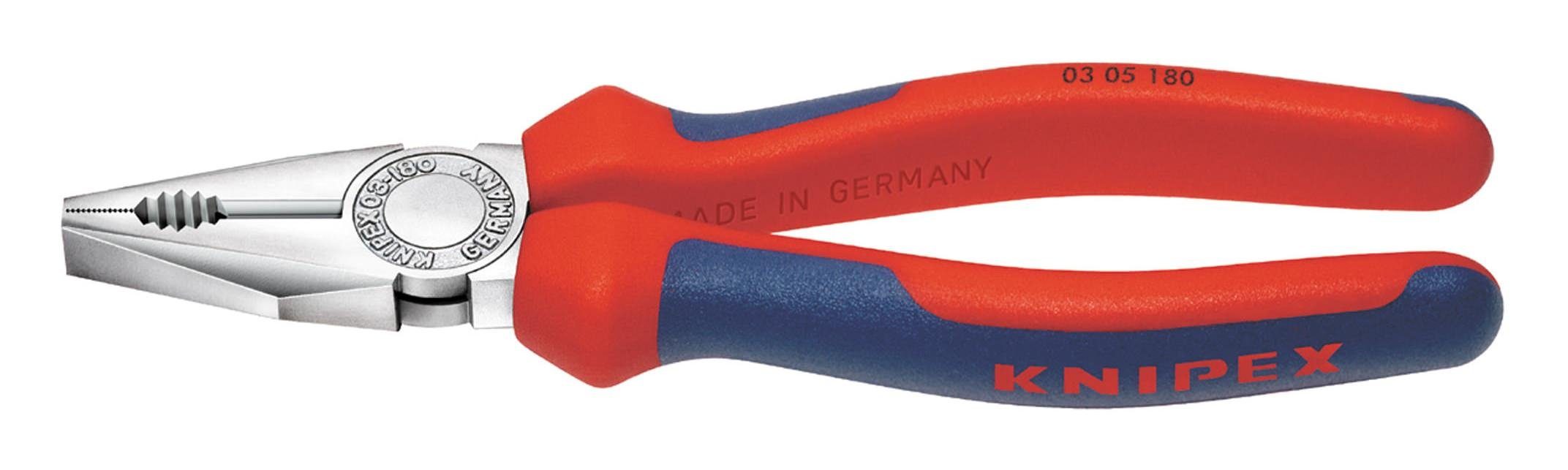 Knipex Kombizange, Verchromt 200 mm mit Mehrkomponenten-Griff