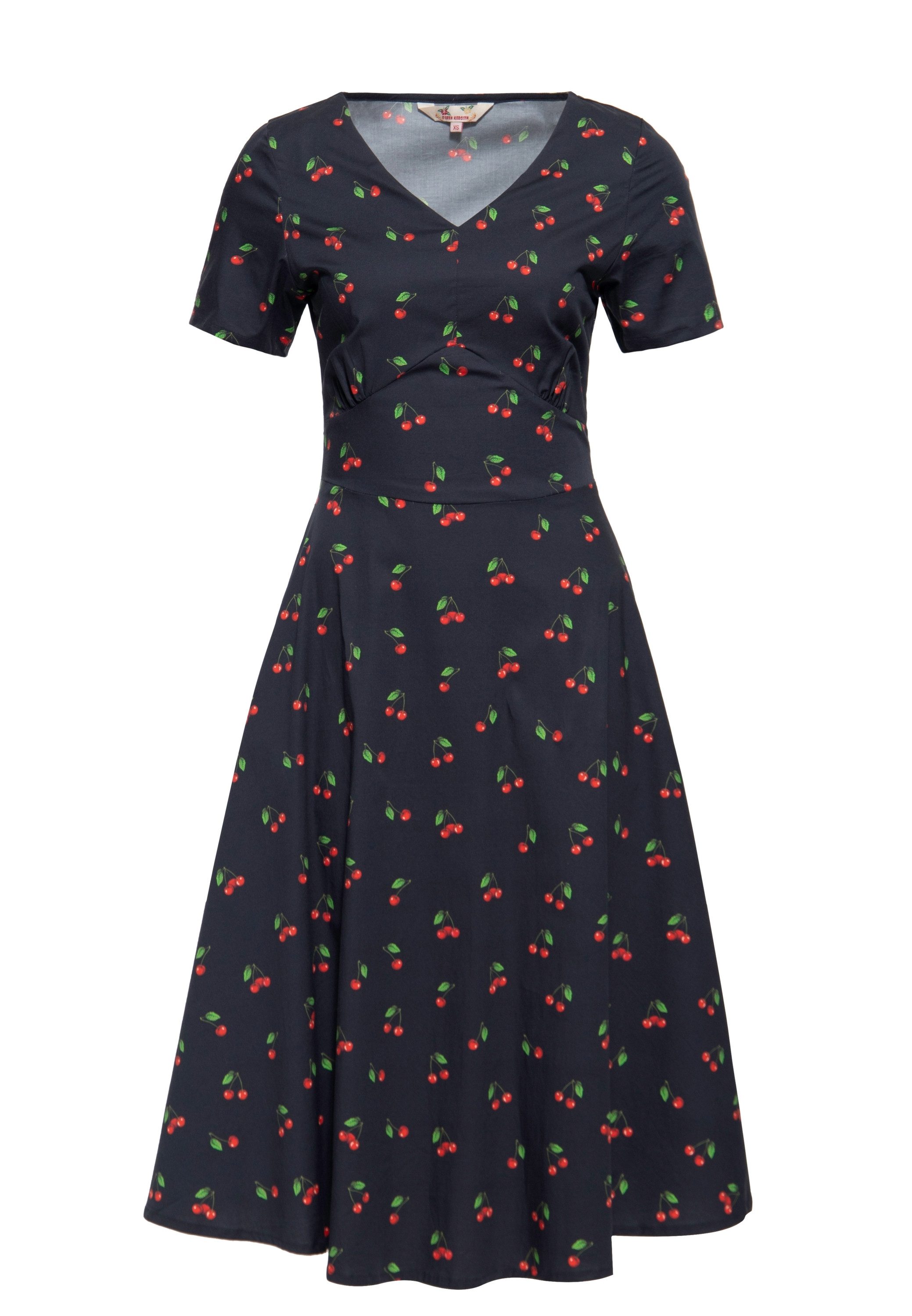 QueenKerosin Sommerkleid Cherry mit V-Ausschnitt