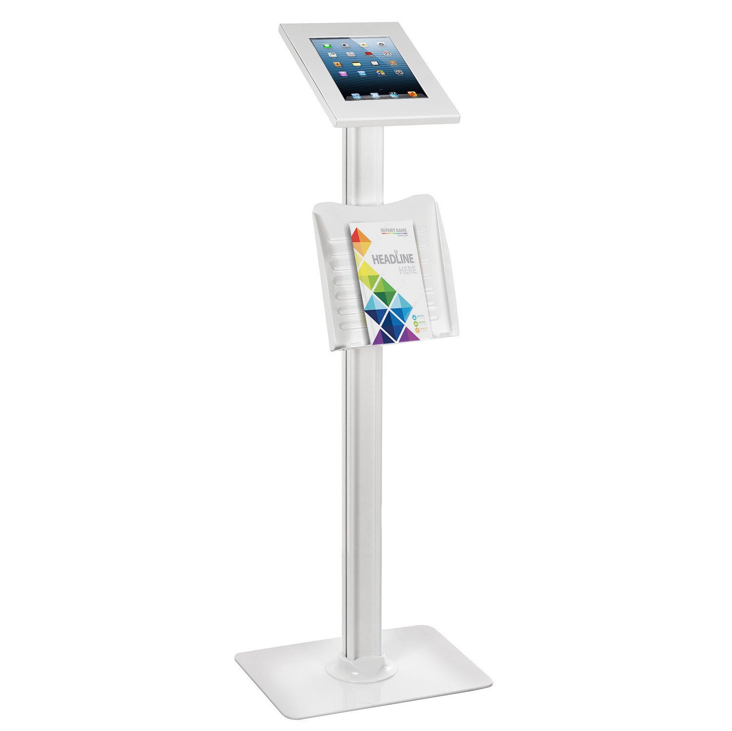 Maclean Tablet-Ständer MC-724 400 x 302,5 x 1086mm, (bis 10,5 Zoll, Tablet-Werbeständer, Bodenständer IPAD 2 3 4 AIR)