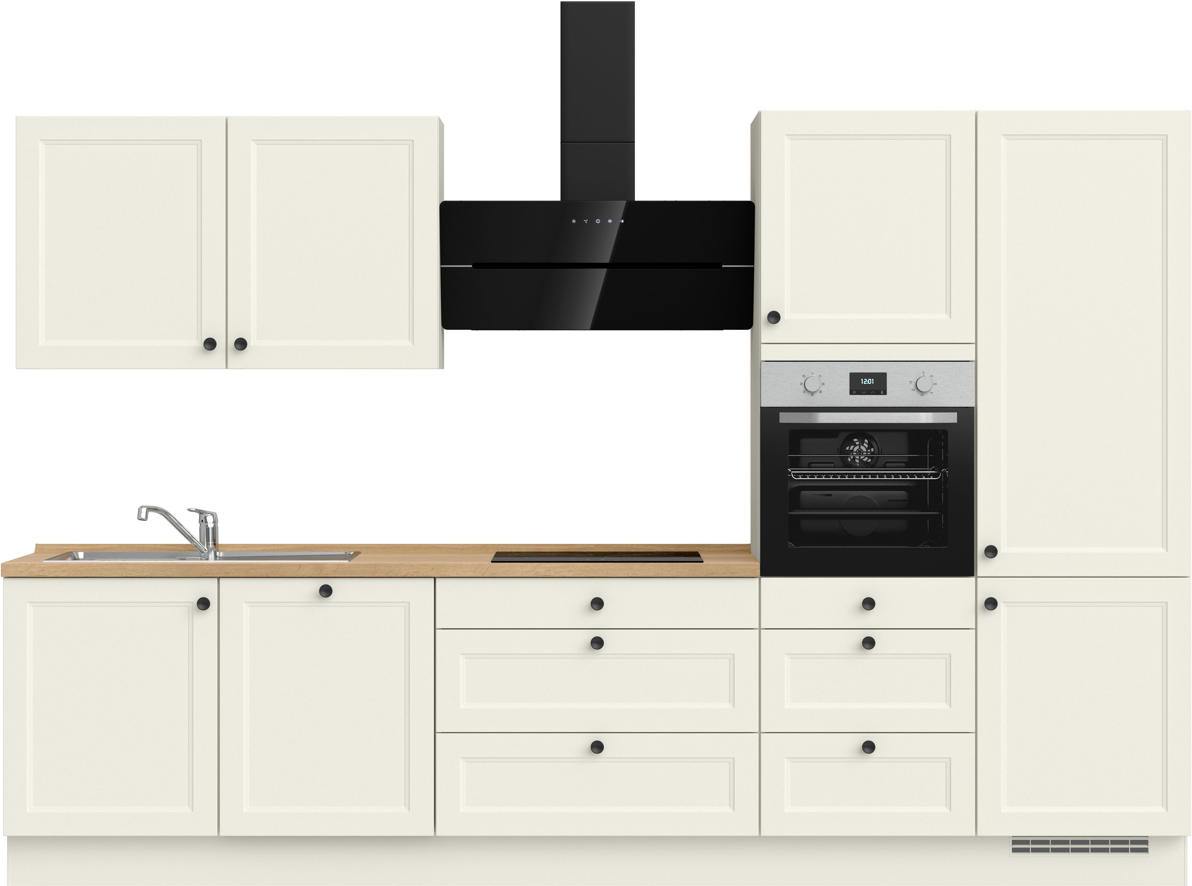 nobilia® Küchenzeile "Cascada II", NEU: individuell anpassbar mit gratis Profi-Beratung, vormontiert, Breite 330 cm, Ausrichtung wählbar, wahlw. mit E-Geräten