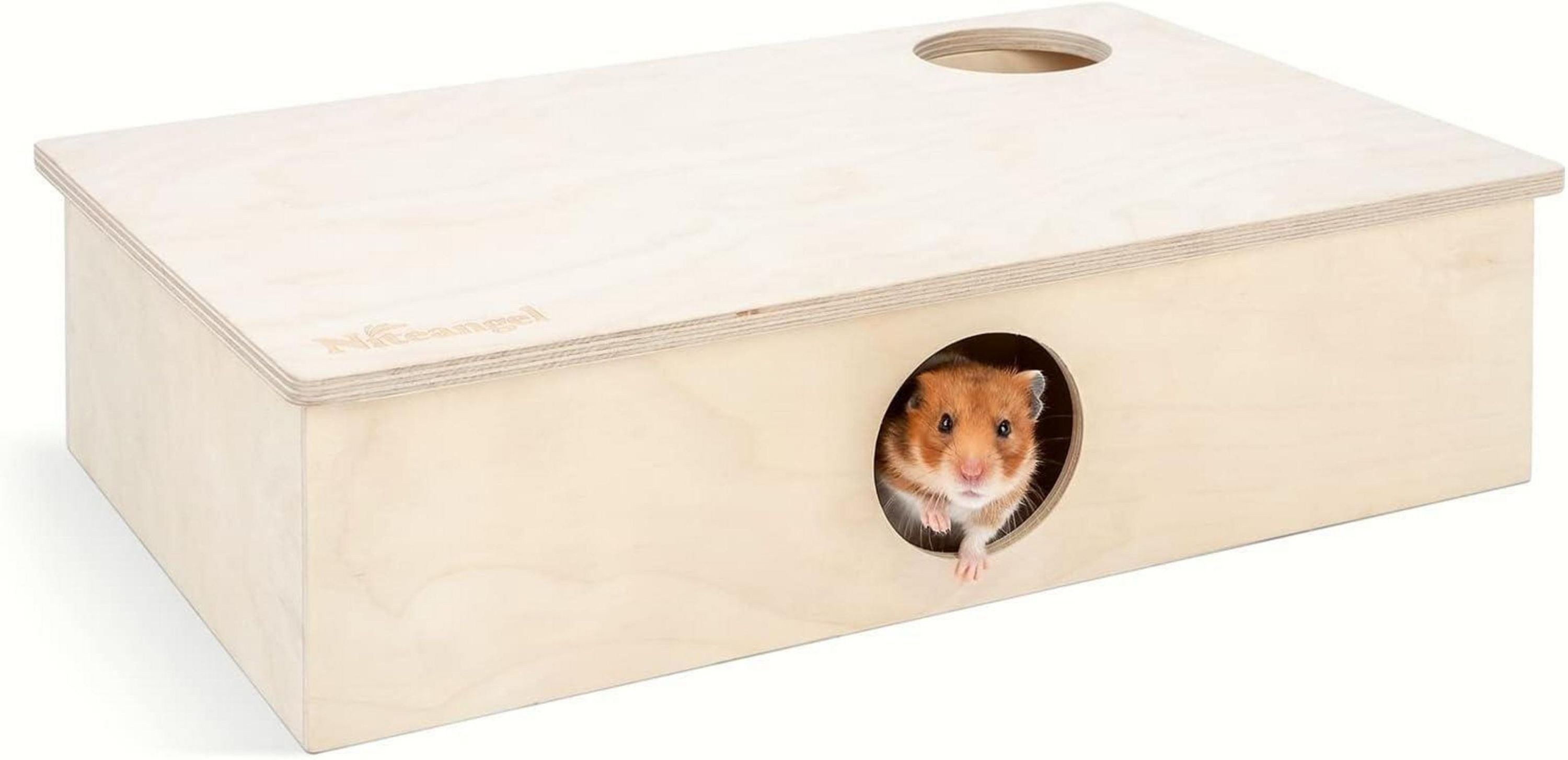 Kleintierkäfig Mehrzimmer-Versteck Hamsterhaus Labyrinth Holz 6-Zimmer