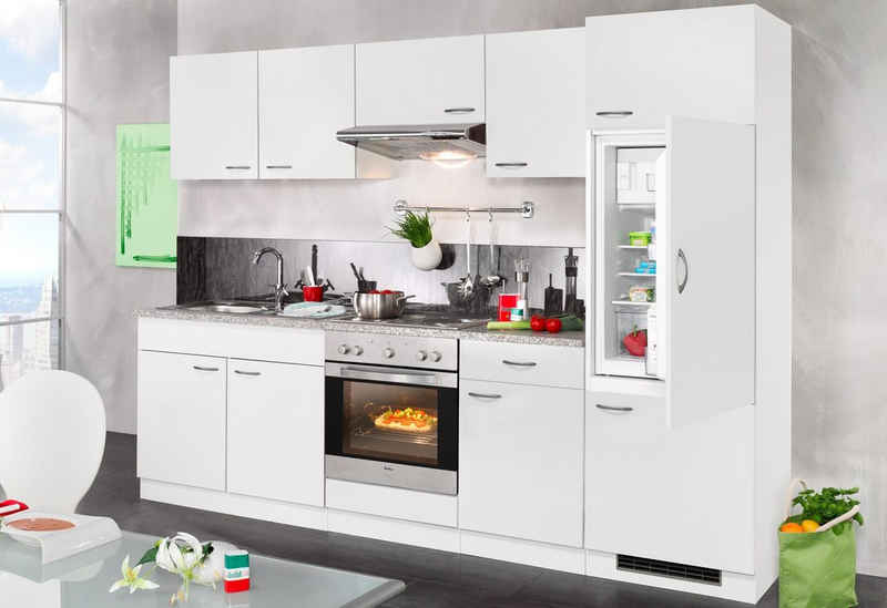 wiho Küchen Küchenzeile Valencia, mit E-Geräten, Breite 270 cm
