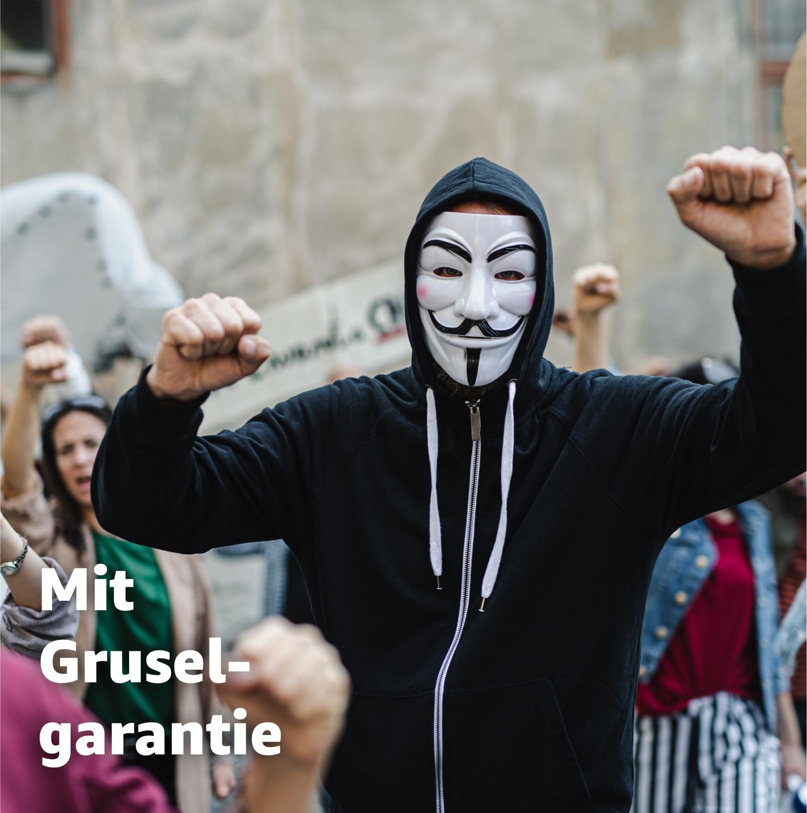 TK Gruppe Verkleidungsmaske Vendetta Maske als Kostüm Accessoire für Damen & Herren - Anonymous, (Packung, 1-tlg)