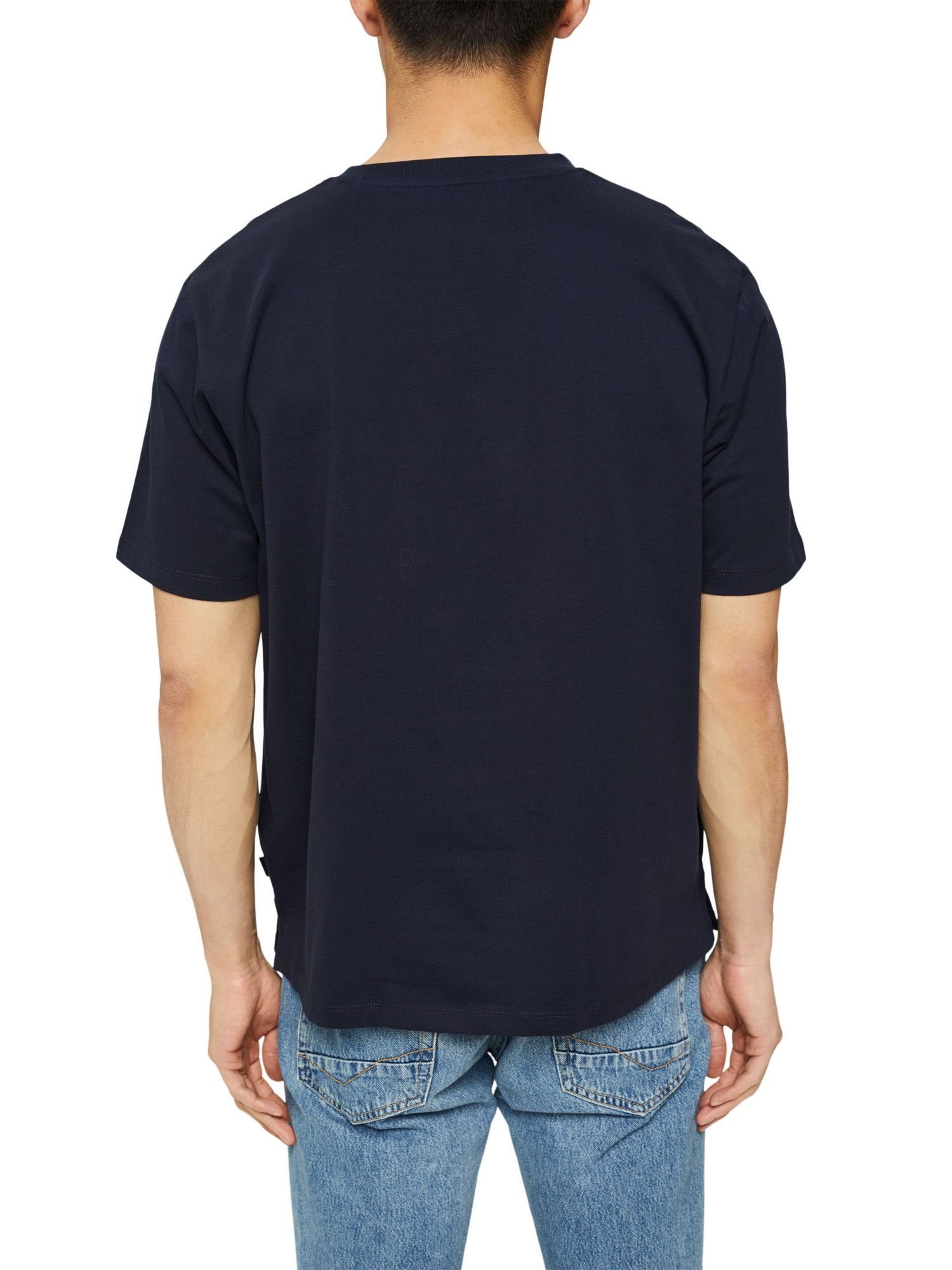 NAVY T-Shirt Esprit (1-tlg) Stickerei Jersey-Shirt mit