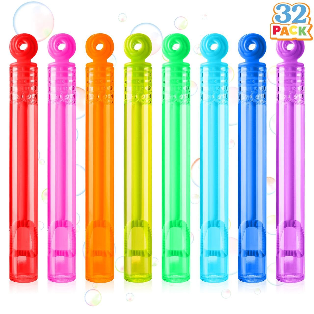 JOYIN Seifenblasenstab JOYIN 32 Pack Mini Seifenblasenstäbe, 8 Farben Kreis Seifenblasen