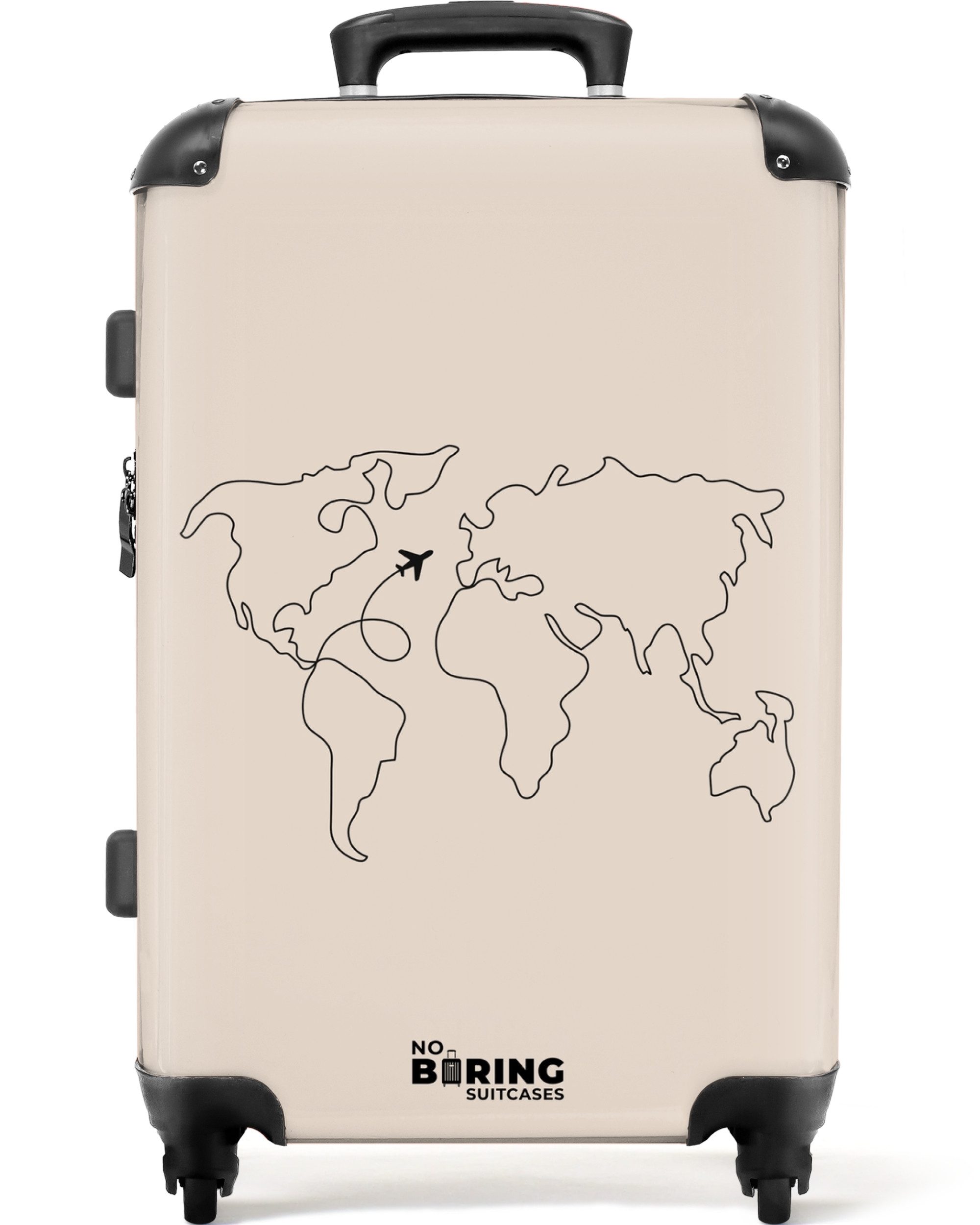 NoBoringSuitcases.com© Hartschalen-Trolley Weltkarte - Einfach - Flugzeug 6 günstig online kaufen