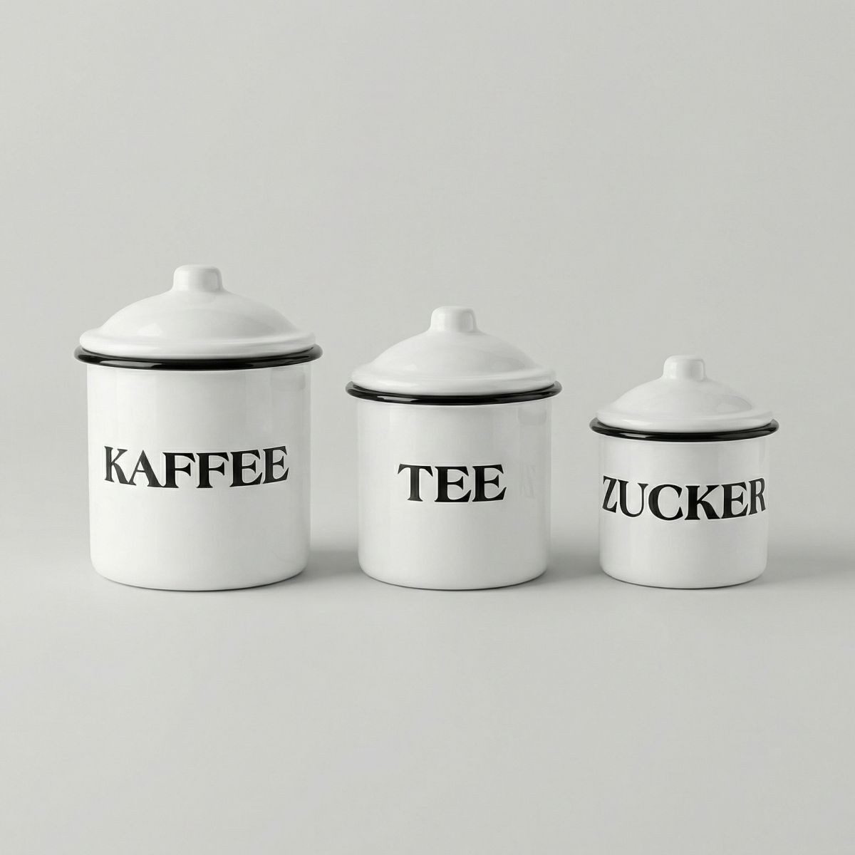 Ambiente Haus Küchenorganizer-Set Emailliert - Tee, Kaffee, Zucker, (Set, 3-tlg)