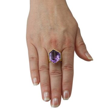 SKIELKA DESIGNSCHMUCK Goldring Amethyst Ring 19,99 ct. (Gelbgold 585), hochwertige Goldschmiedearbeit aus Deutschland