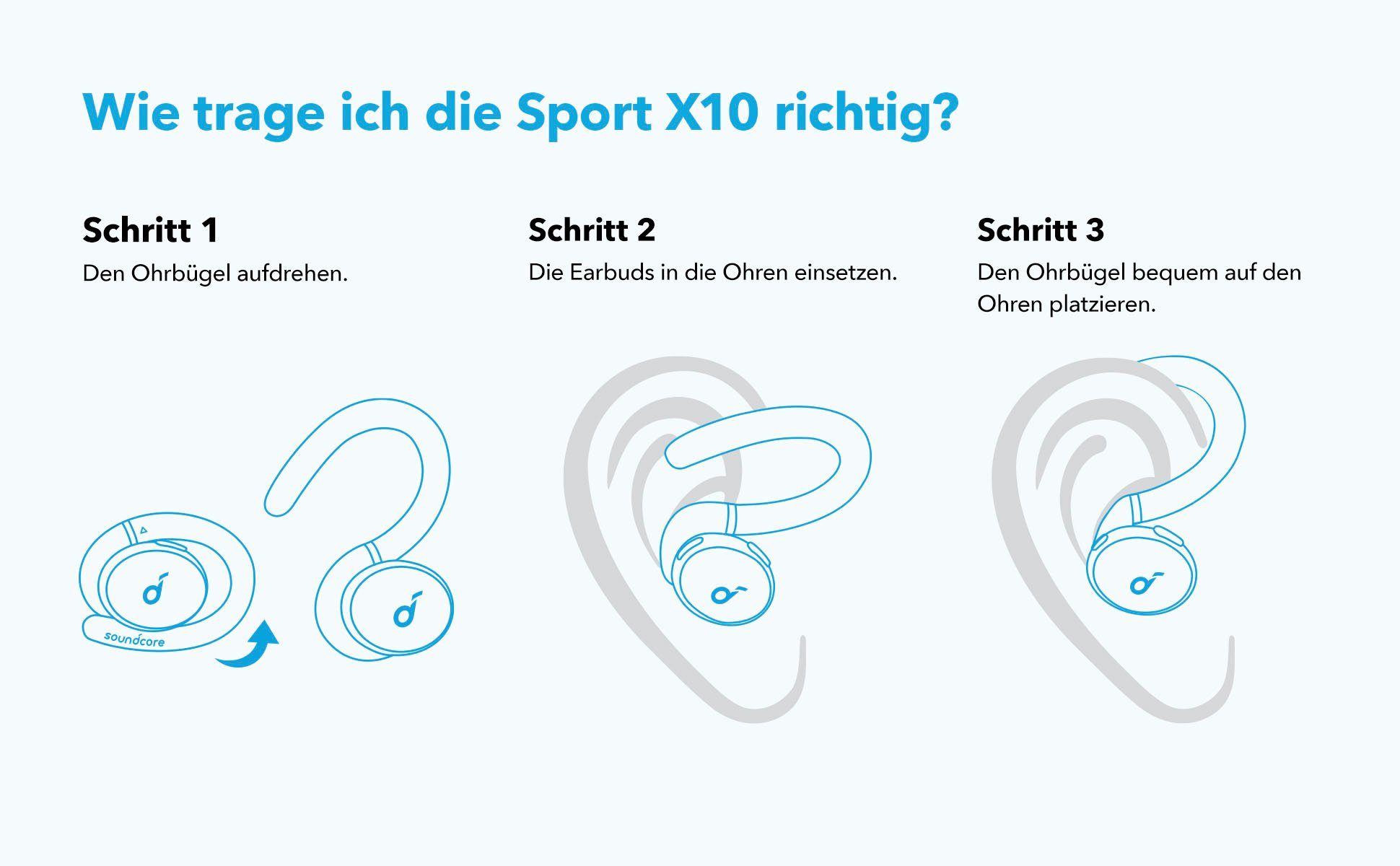Anker Soundcore In-Ear-Kopfhörer Noise Cancelling (Active Siri, (ANC), Sprachsteuerung, X10 Sport Bluetooth)