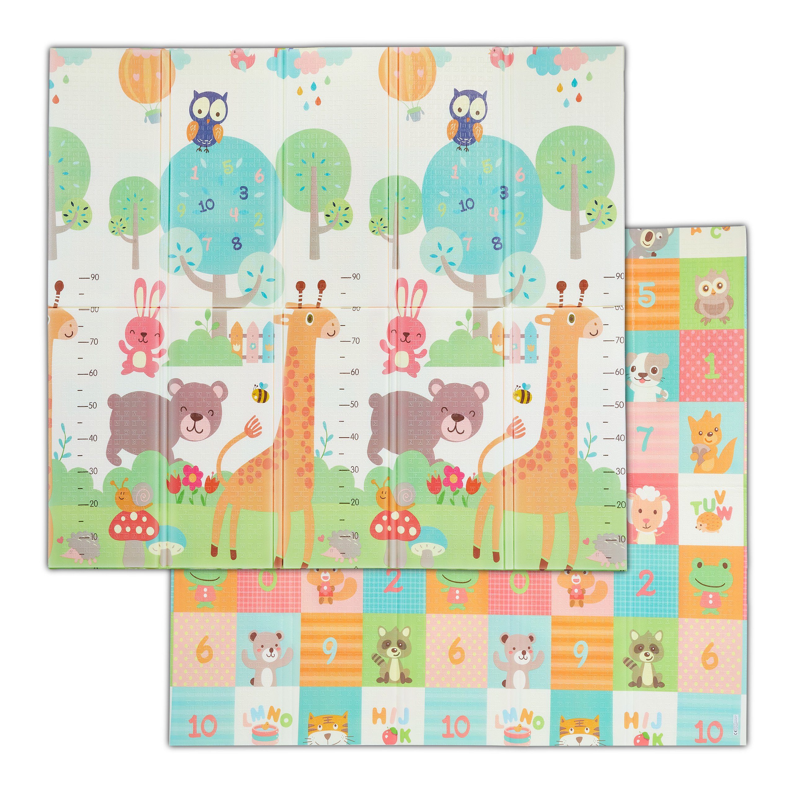 relaxdays Spielmatte Faltbare Spielmatte Tiere