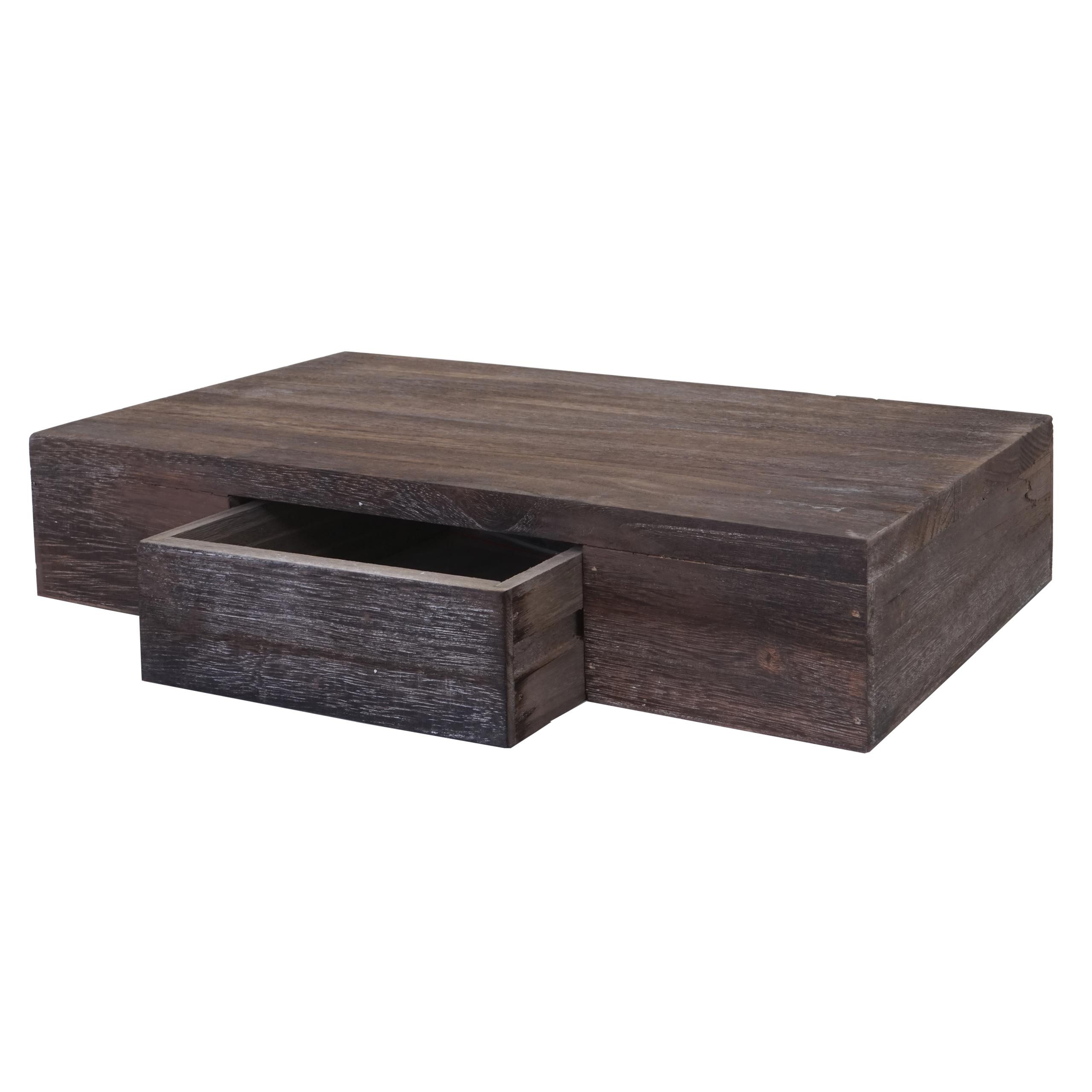 PROREGAL® Wandregal Hängeregal aus Holz mit Schublade zum Verstauen, komplett montiert, pflegeleicht und inkl. Befestigungsmaterial