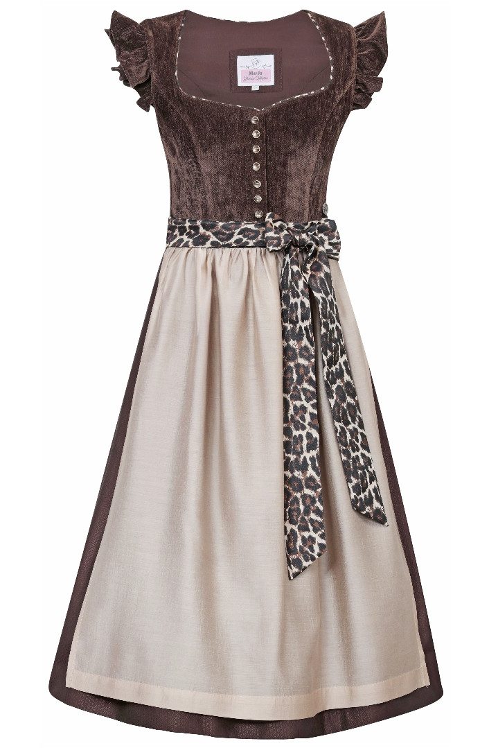 MarJo Dirndl Samt Dirndl 2tlg. - OBERHOFEN - espresso-taupe/leo – Bild 5 von 5
