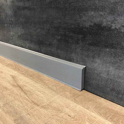 PROVISTON Sockelleiste Hartschaum PVC, 60 x 12 x 2500 mm, Grau, Fußleiste
